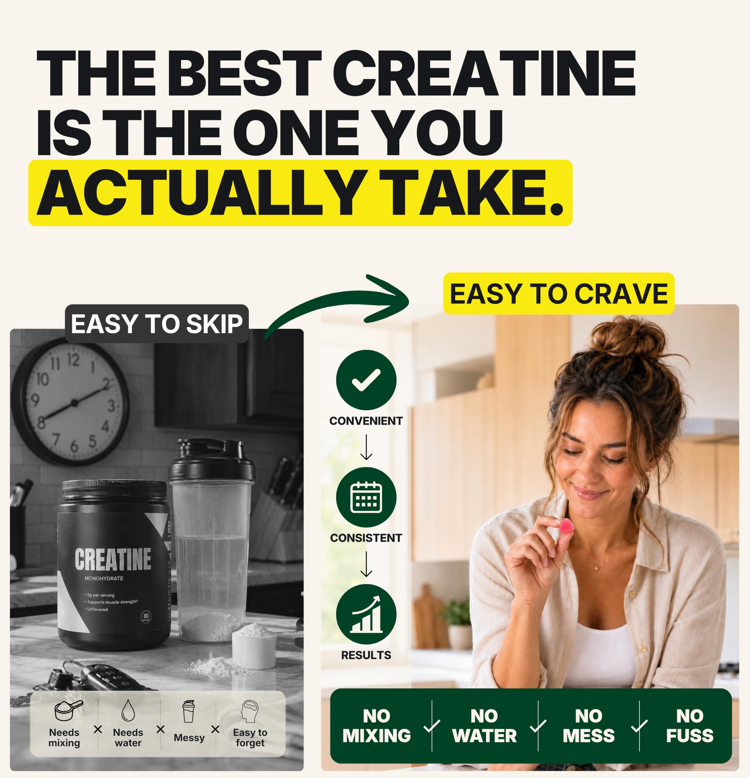Sugar Free Creatine Gummies for Men & Women, Strawberry — Amazon image 5