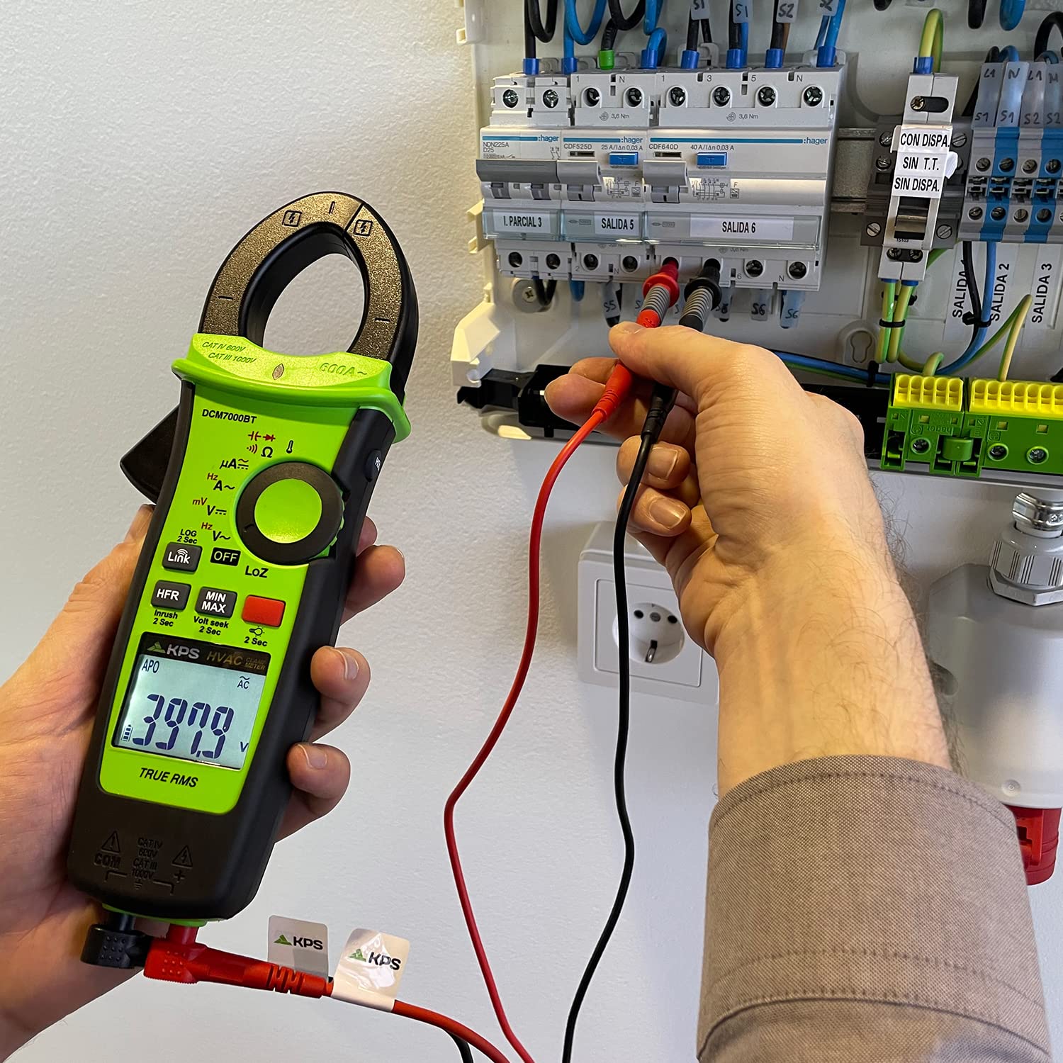 KPS-DCM7000BT Pinza Amperimétrica TRMS con Bluetooth para sistemas de Calefacción, Ventilación y Aire Acondicionado (HVAC) CAT.IV