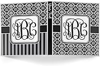 Vista 2 de Carpeta personalizada de 3 anillas de damasco con monograma - 1 pulgada
