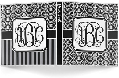 Miniatura 2 de Carpeta personalizada de 3 anillas de damasco con monograma - 1 pulgada