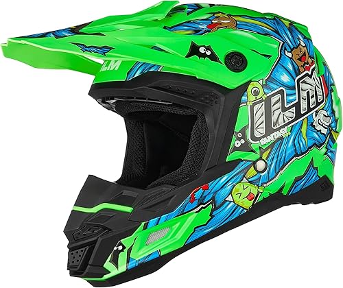 ILM DOT&ECE - Casco de motocross para adultos y jóvenes, casco de motocross, motocross, BMX, todoterreno, doble deporte, casco de cara completa para
