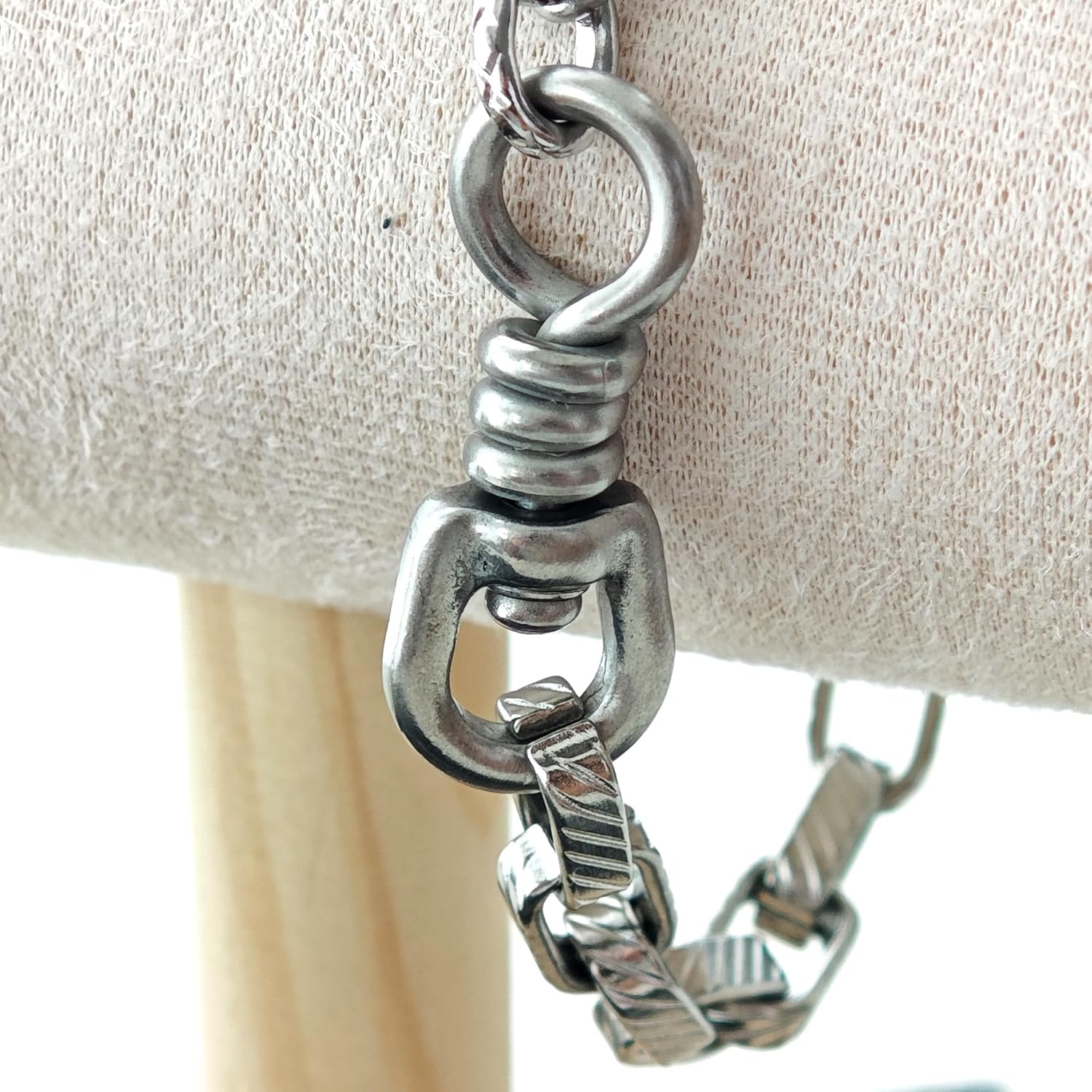 Creative Vintage Titanium Cuban Chain Bracelet for Men - Stainless Steel Curb Link Bracelet for Punk Rock Hip Hop - 22cm (8.66in) - Image 5