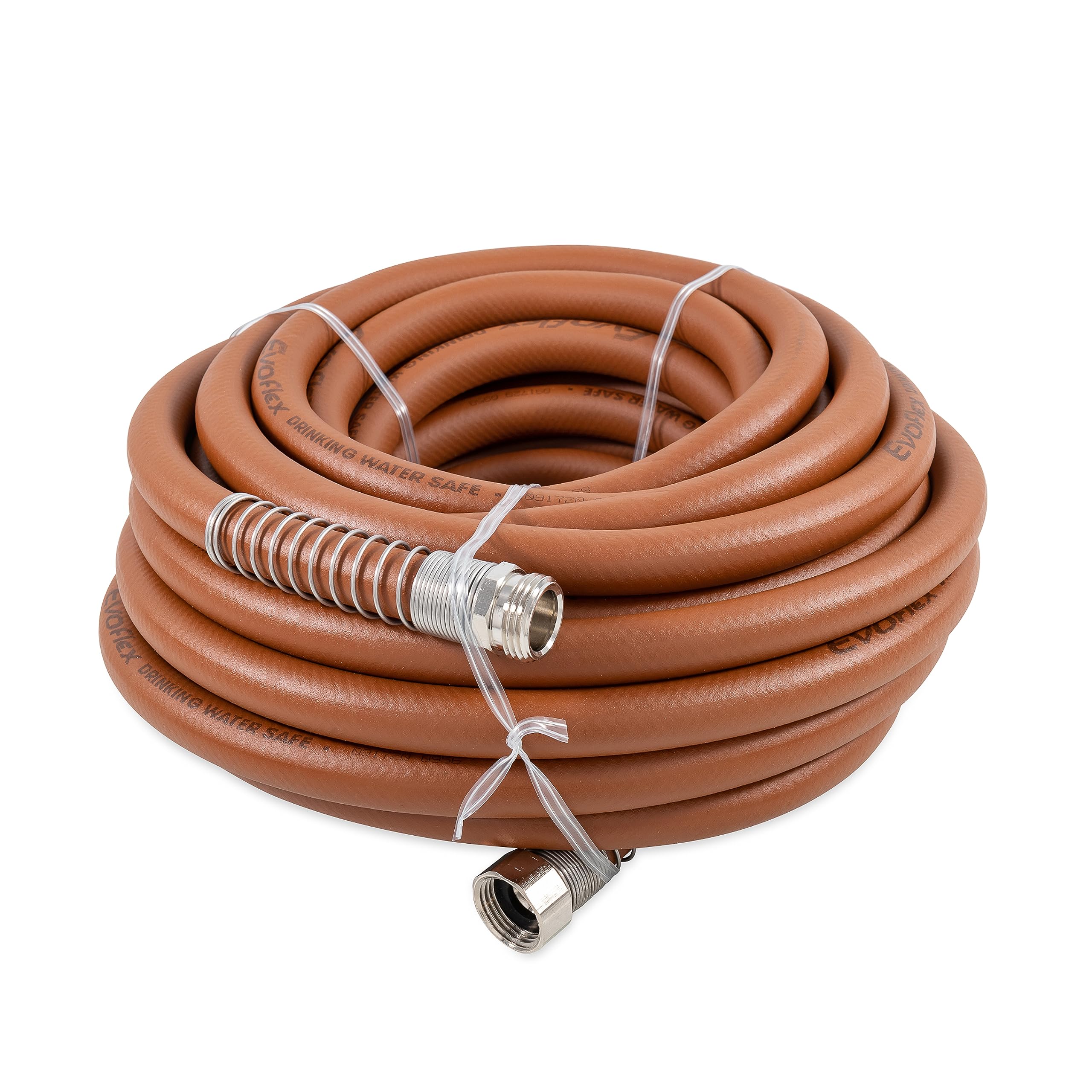 Camco EvoFlex 50-Foot Extra Flexible Drinking Water Hose | 5/8-Inch ID | Brick | 22587