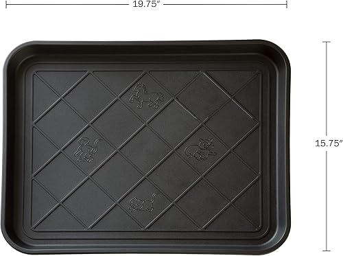 Miniatura 2 de Alfombrilla o bandeja para botas, de Stalwart, ecológica, 30 x 15 pulgadas, tamaño grande, negra, Negro