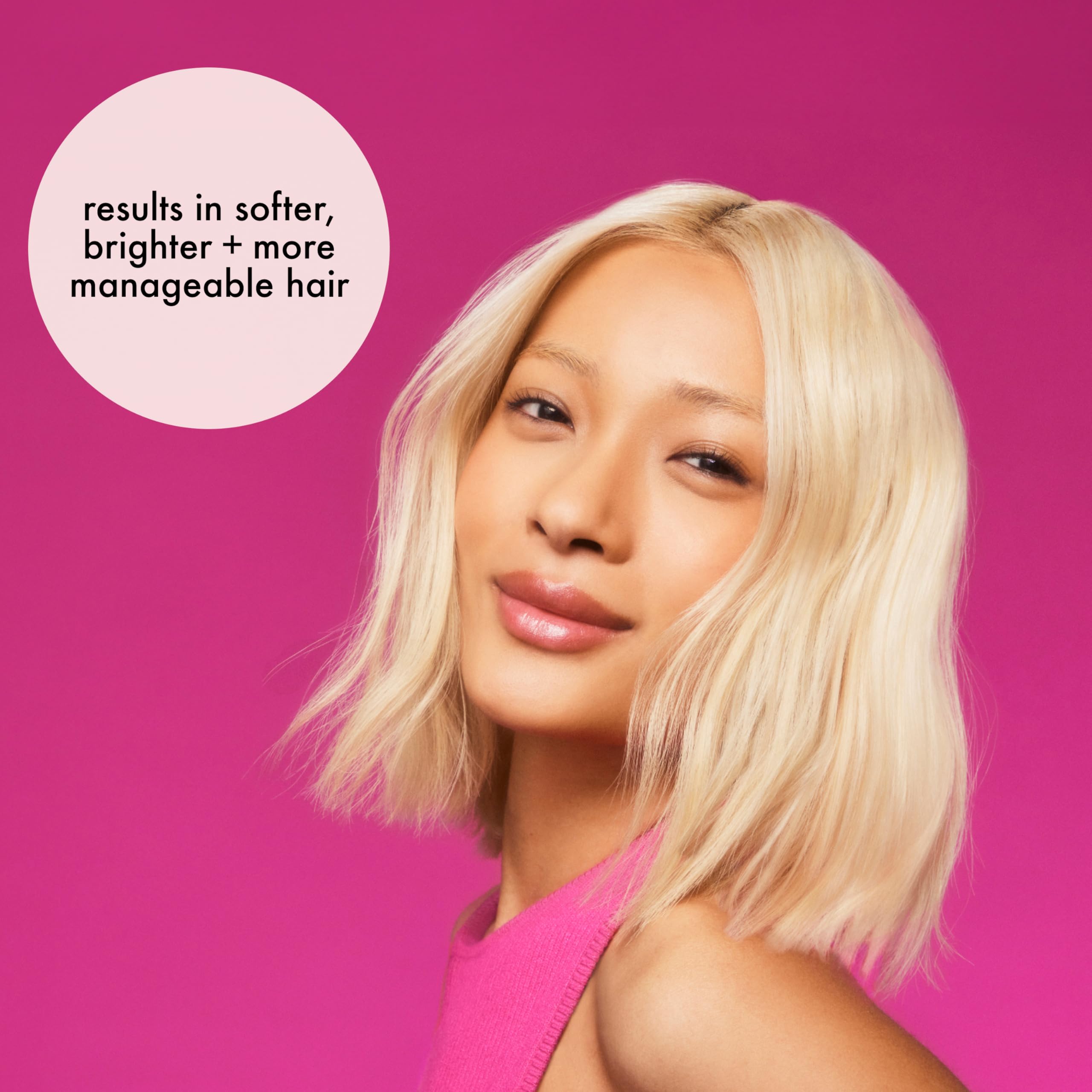 amika Busto Your Brass Cool Blonde Strength Repair Balsamo per capelli - idratante + rinforzante tonificante balsamo viola per bionde, argento + grigi - aiuta a ridurre la rottura (275 ml)