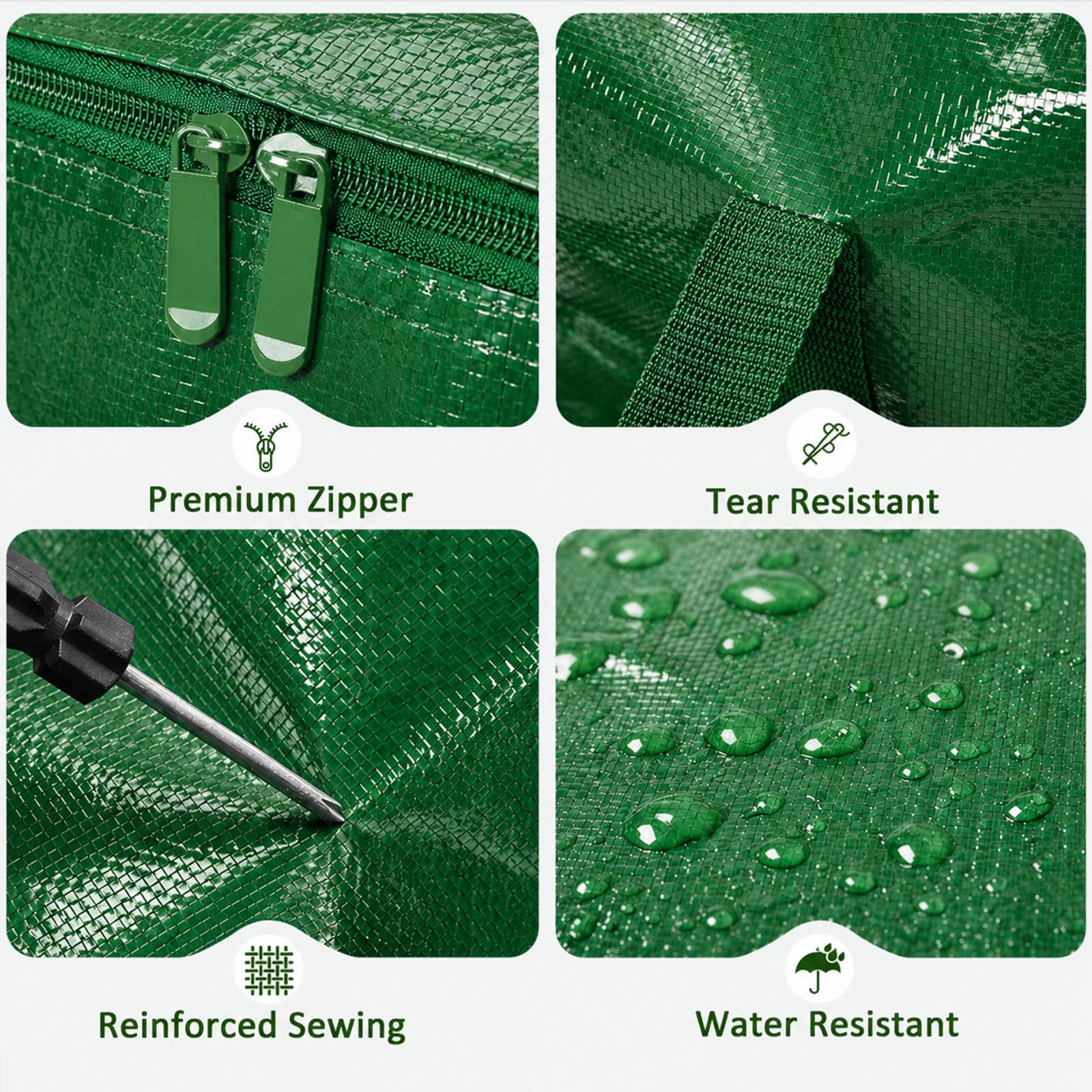 Songrey Extra Large Heavy Duty Moving Bags, 6 Pack, Dark Green view 3