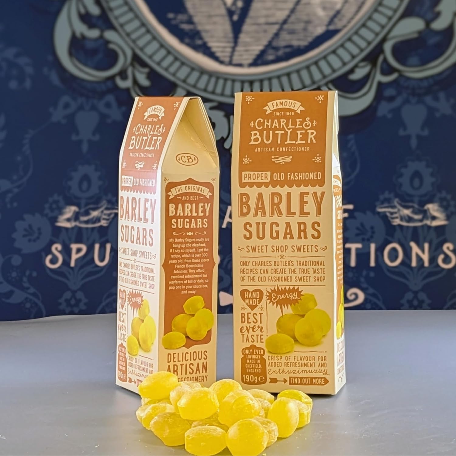 Charles Butler Barley Sugars 6.7oz (Pack of 3) | Handmade Old Fashioned Barley Sugar Candy Drops | Traditional British Hard Candy Gift Box | English Hard Boiled Sweets | Confectionery from England, UK