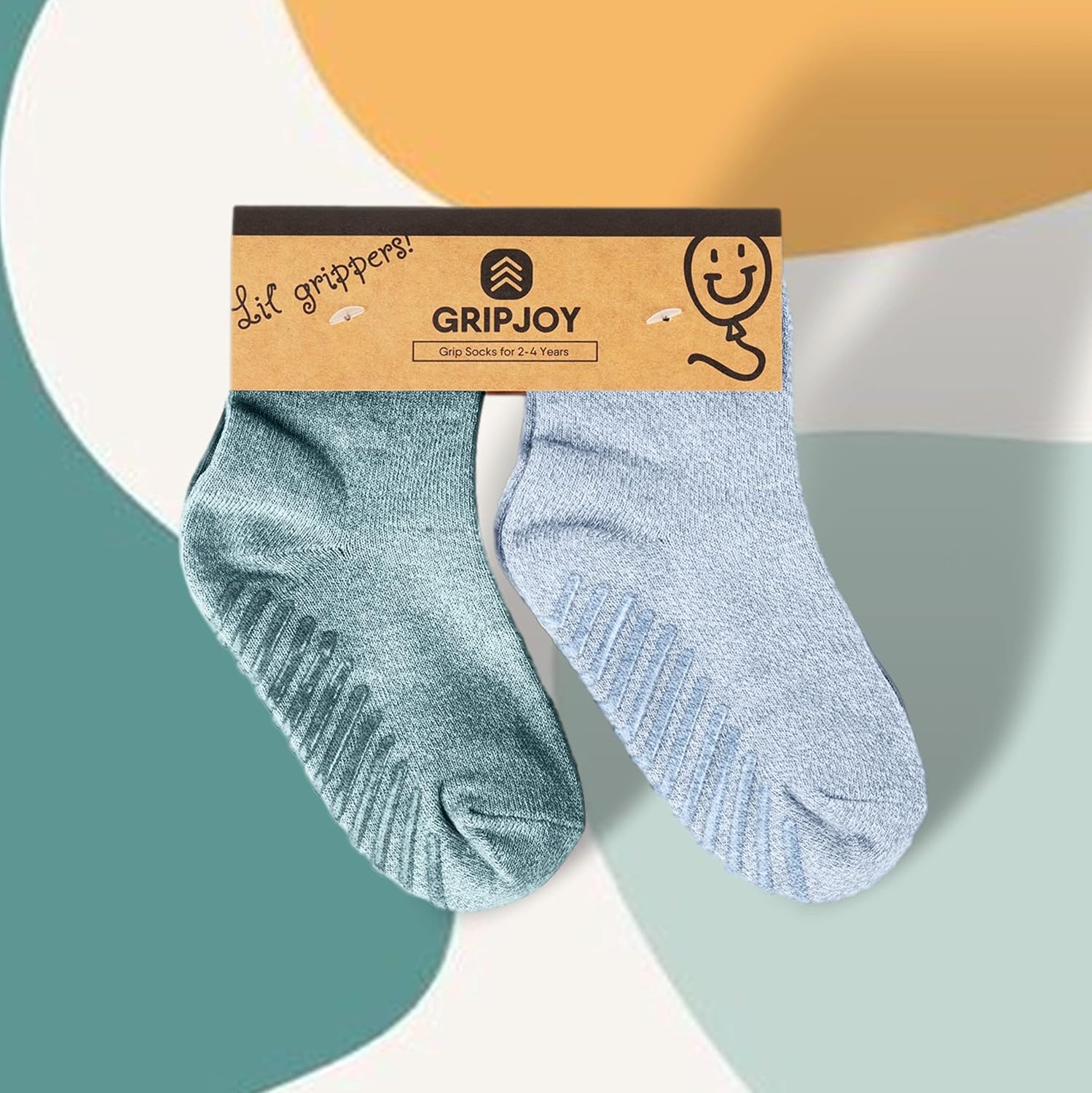 Gripjoy Toddler Socks with Grippers, Non-Slip for Kids, Enhanced Stability, Comfortable Cotton - 4 Pairs - Image 4