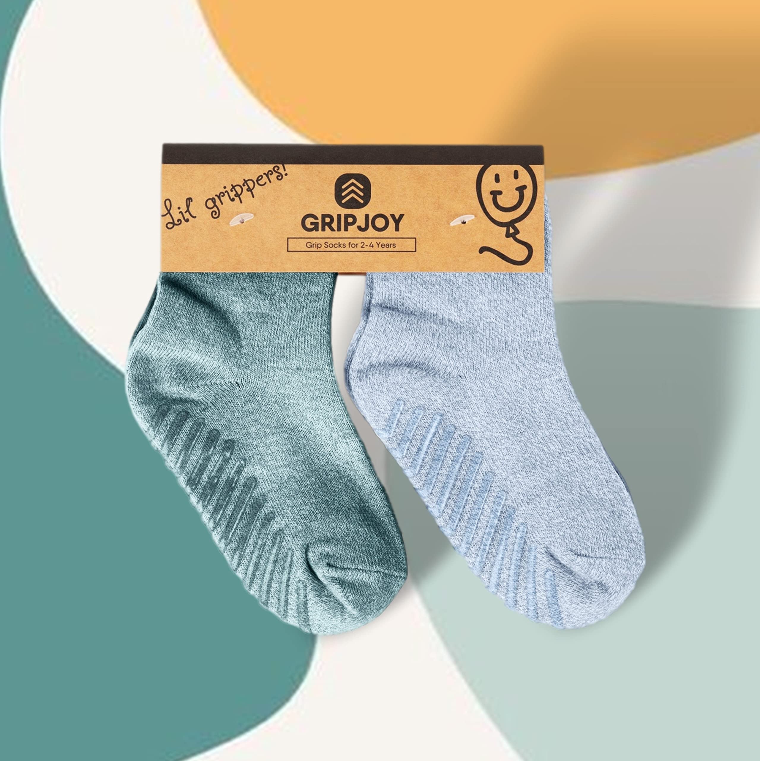Gripjoy Calcetines para niños pequeños con pinzas – Calcetines antideslizantes para niños pequeños – Calcetines para niños 2t-3t – Niñas 4t-5t – 4 pares, Multi, 2-4 Años