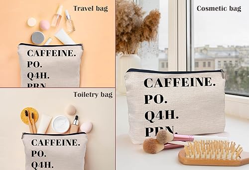 Miniatura 2 de Lacosu Bolsa de maquillaje de enfermería con flores retro para enfermera, bolsa de cosméticos pequeña con cremallera, regalo de agradecimiento a la