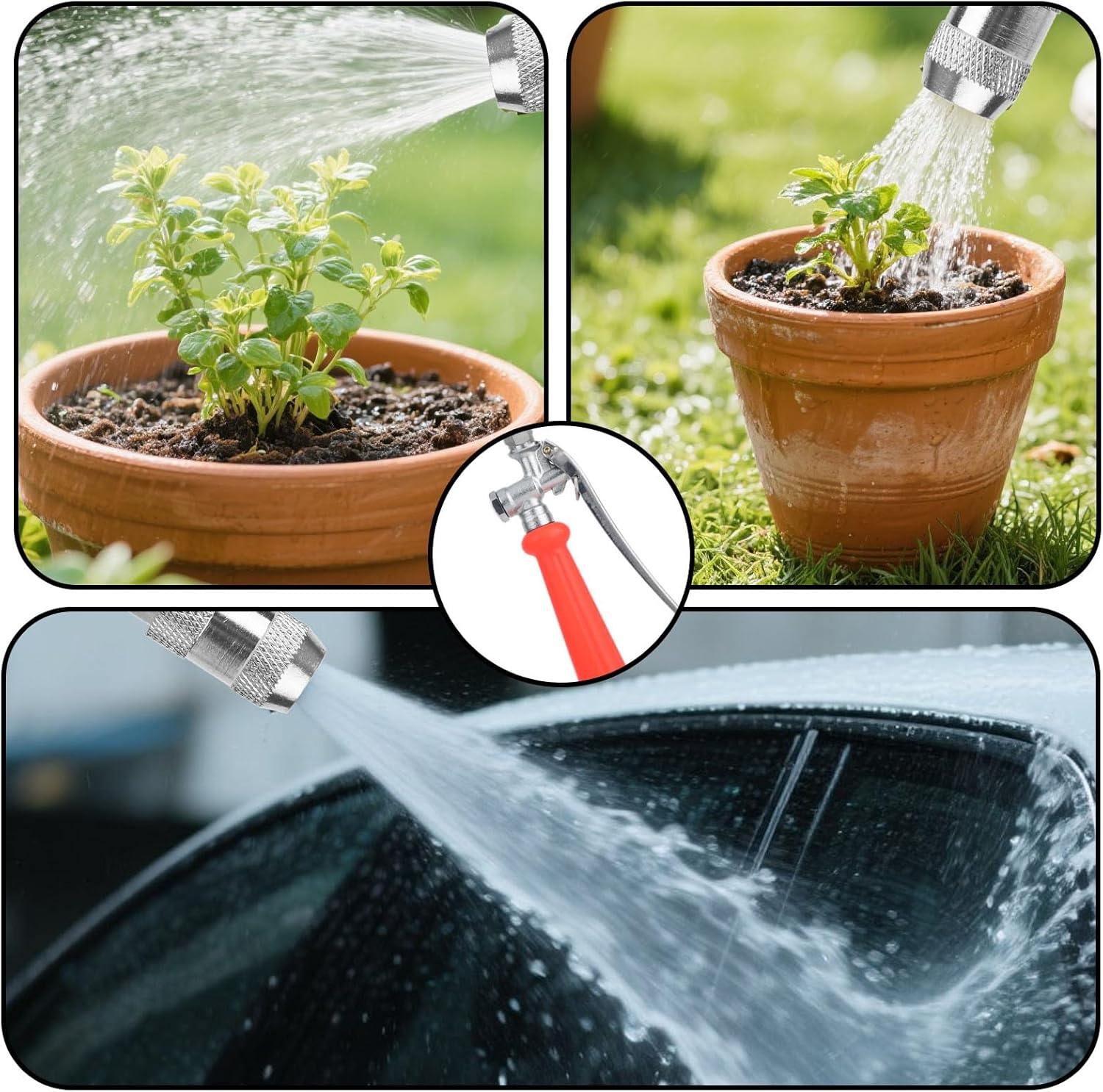 44" Sprayer Wand Replacement Kit, Stainless Steel Watering Lance with 1/4", 3/8", 1/2" Quick Connectors, Brass Barbs & Hose Clamps Adjustable Nozzle Universal Garden Pressure Pump Spray Accessories