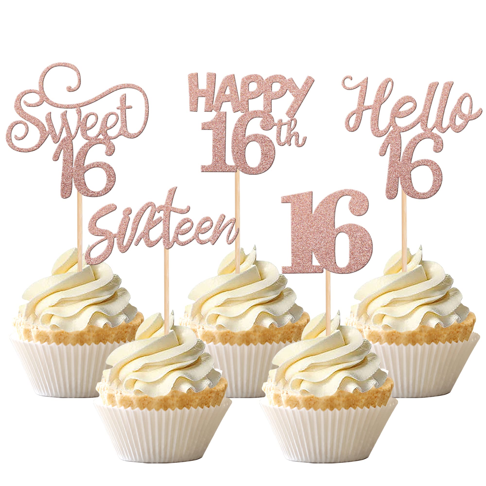 Sweet Sixteen Cupcake Toppers