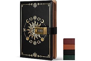 A5 Personal Diary with Lock, Ruled Leather Journal
