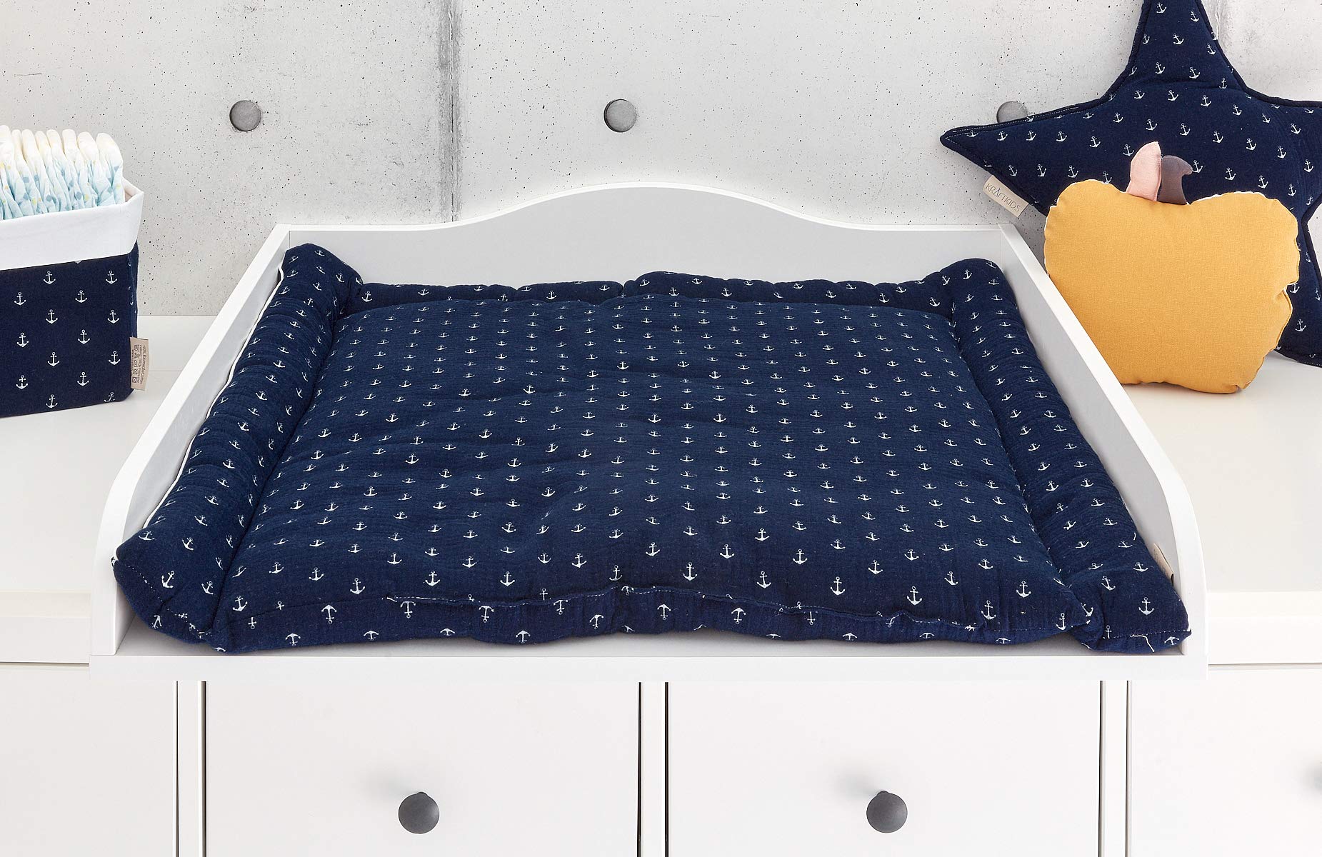 KraftKids MUN112-60 - Materassino per fasciatoio, 60 x 70 cm (larghezza x profondità), 60 x 70 cm