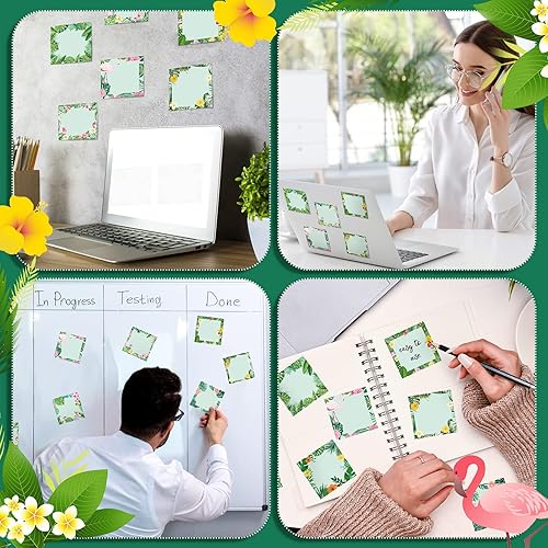 Miniatura 6 de 450 hojas de notas adhesivas de palma tropical notas adhesivas temáticas de verano 287 x 287 pulgadas lindas notas adhesivas pequeñas bloc de notas