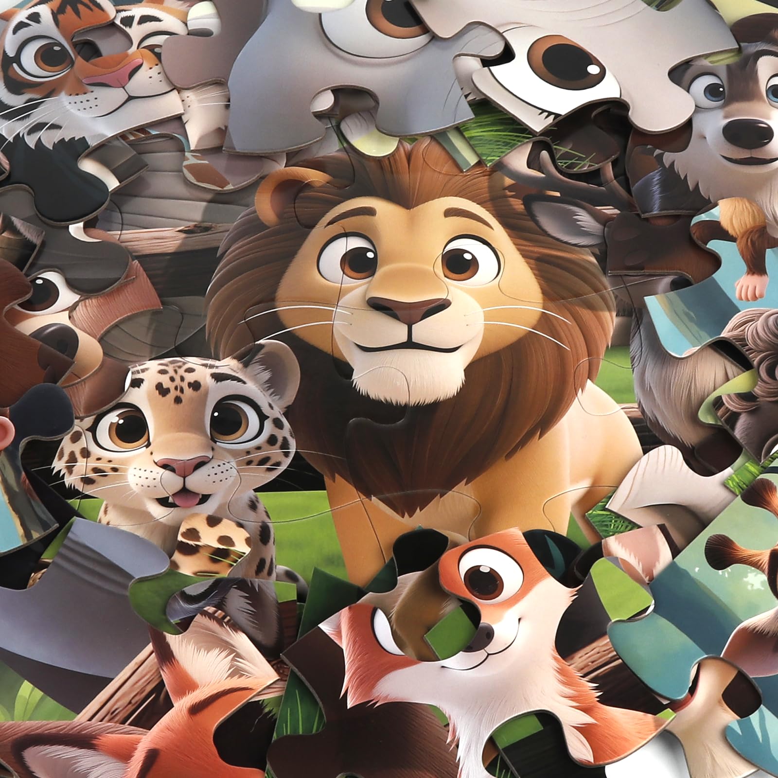 Große Bodenpuzzle für Kinder, 48-teiliges Waldtier-Puzzle, Lernspielzeug für Kleinkinder im Alter von 3 bis 5 Jahren, Lebensvorschulpuzzle