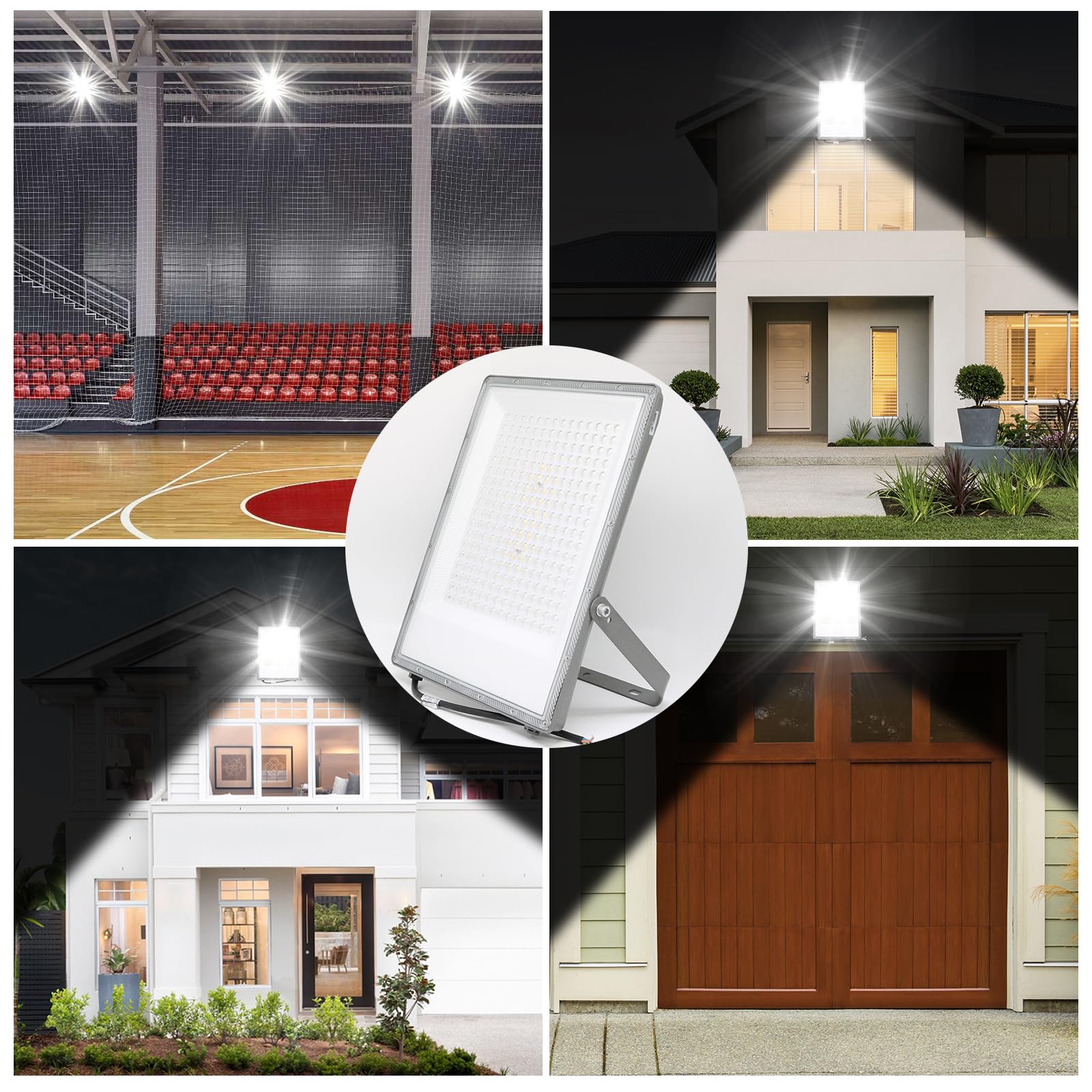 1x Focos LED Exterior 200W 20000 Lúmen Floodlight 3000K/4000K/6500K IP65 Impermeable Foco Proyector Led Exterior Iluminación para Casa Garaje Patio Terraza Jardín Cancha Fachada