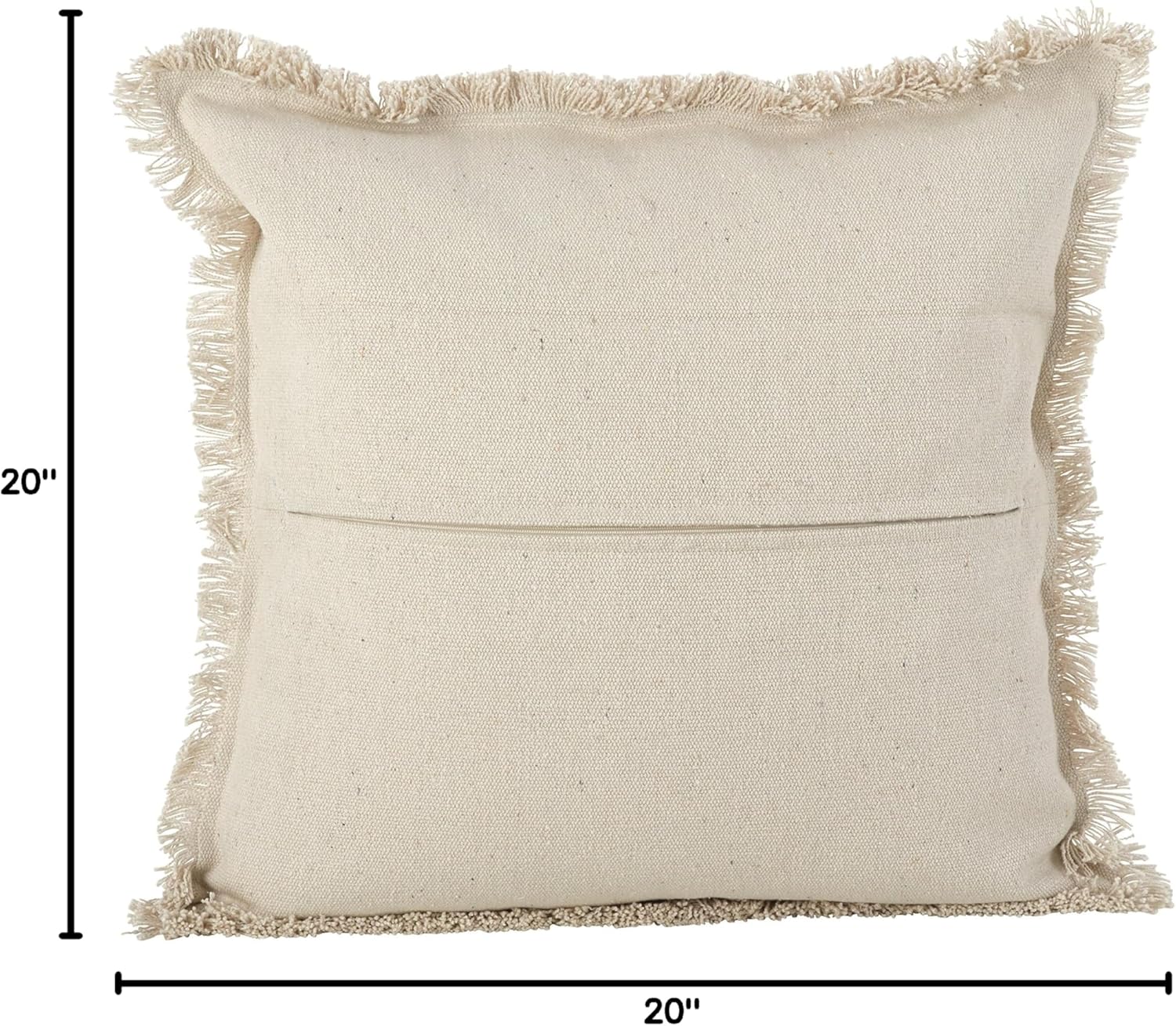 Aztec Tribal Fringe Trim Cotton Throw Pillow