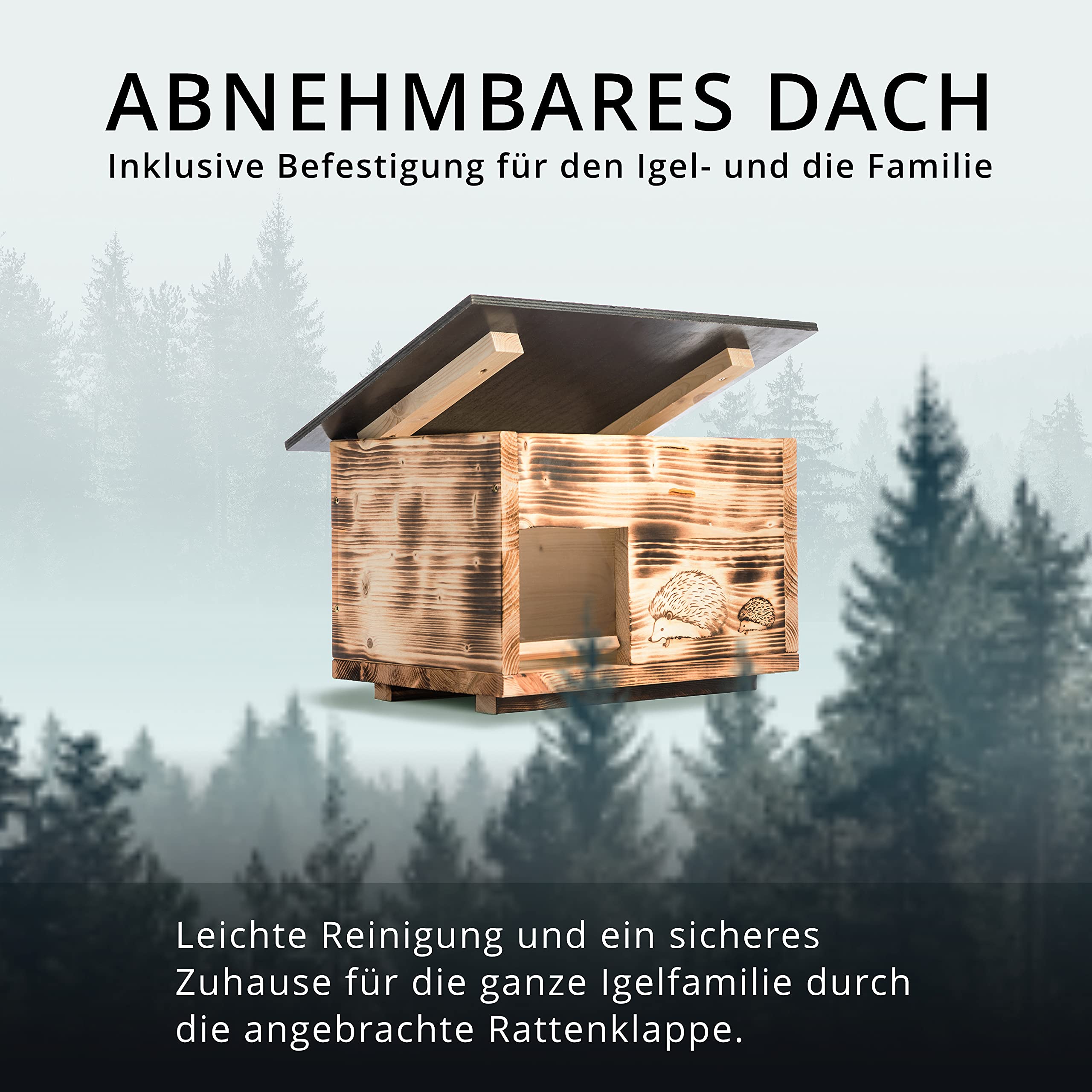 Igelhaus Neu Gebrannt (IG3) Igelhäuser Igelfutterhaus Igelhütte mit Rattenklappe Boden Abnehmbarer Dachöffnung