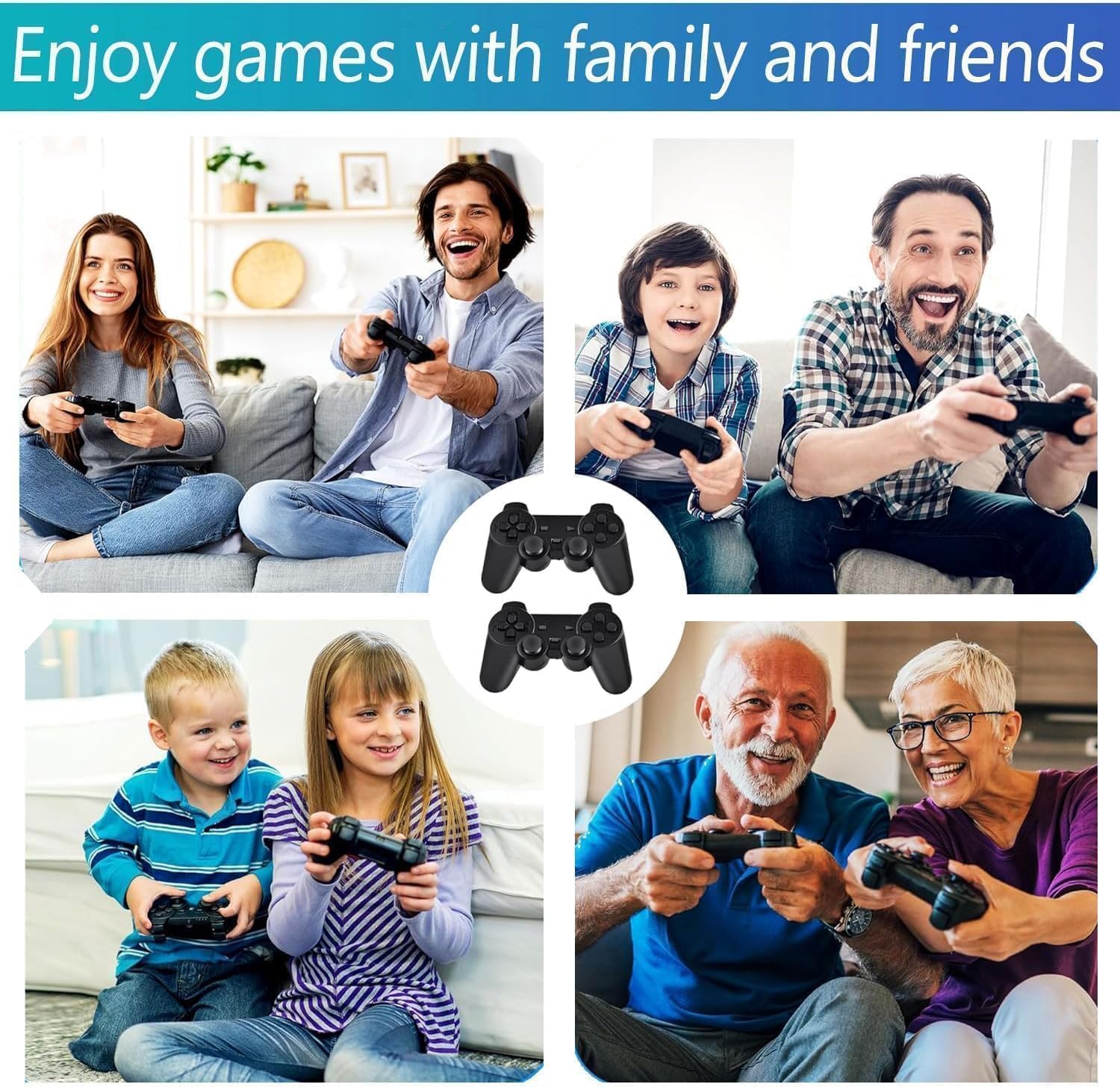 Retro Konsole mit 20.000+ Spielen, Retro Spielkonsole Game Stick, HDMI Plug & Play mit 2 Wireless Controllern, Klassische Videospielkonsole Geschenk für Familie & Freunde (Schwarz)