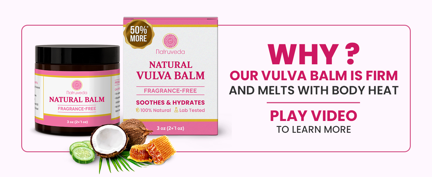 Fragrance Free Vulva Balm Moisturizer for Women – Intimate Hydration & Menopause Dryness Support – Natural Feminine Balm for Vulvar Irritation & Itching – Hormone Free – 3 oz
