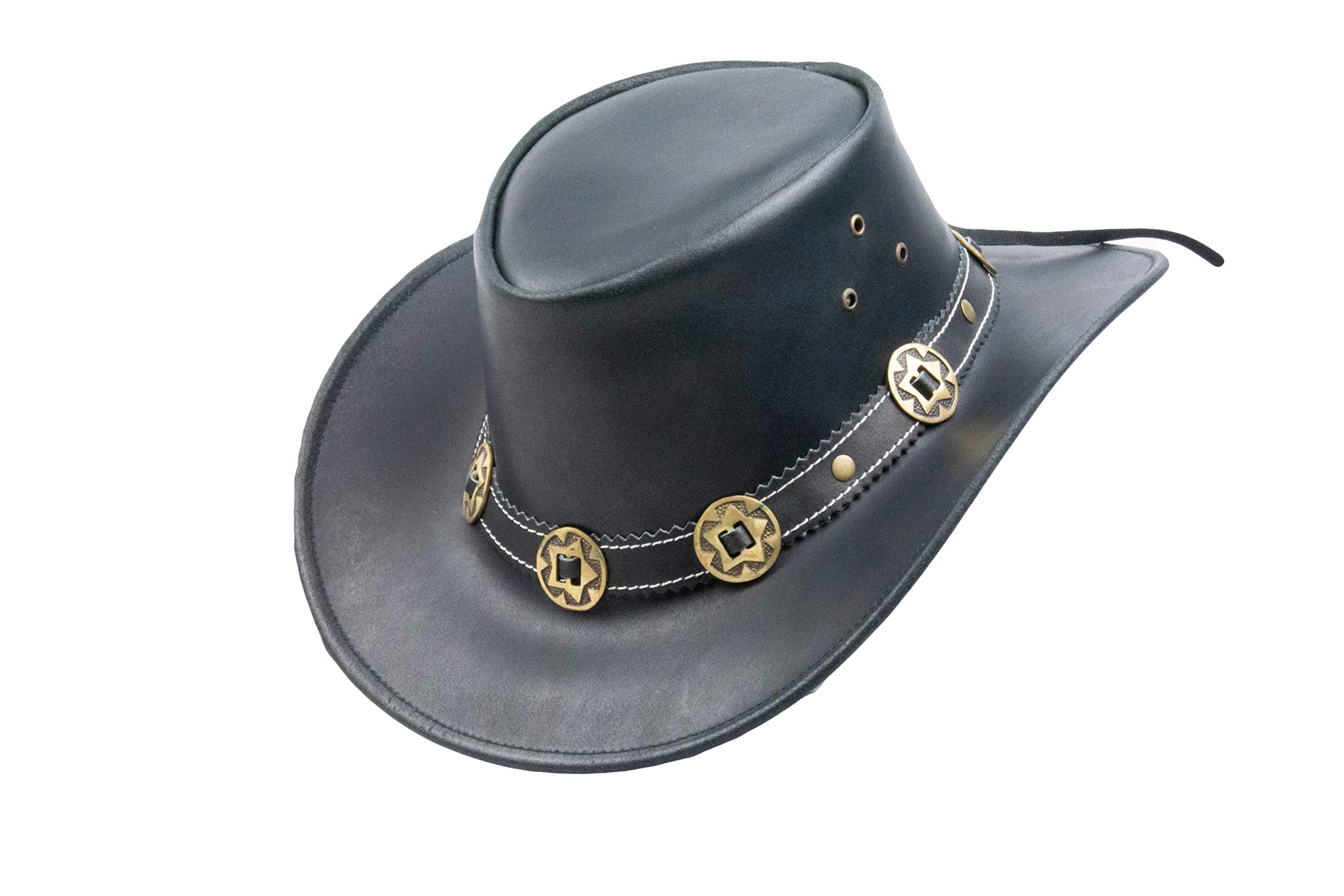 Black Jungle YARRAM Sombrero de Piel, Sombrero del Oeste de Australia, Sombrero de Vaquero Sombrero Concho