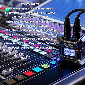 Amazon.com: Zoom F3 2-In / 2-Track Portable Field Recorder +