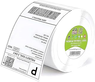 1 Roll, 500 Premium Coated Direct Thermal Labels, 100mm x 150mm (4" x 6"), Self-Adhesive, for Zebra, MUNBYN, Rollo, TSC, Toshiba, Citizen, Direct Thermal Label Printer, LP2844, GK420D, ZD420,ZP450