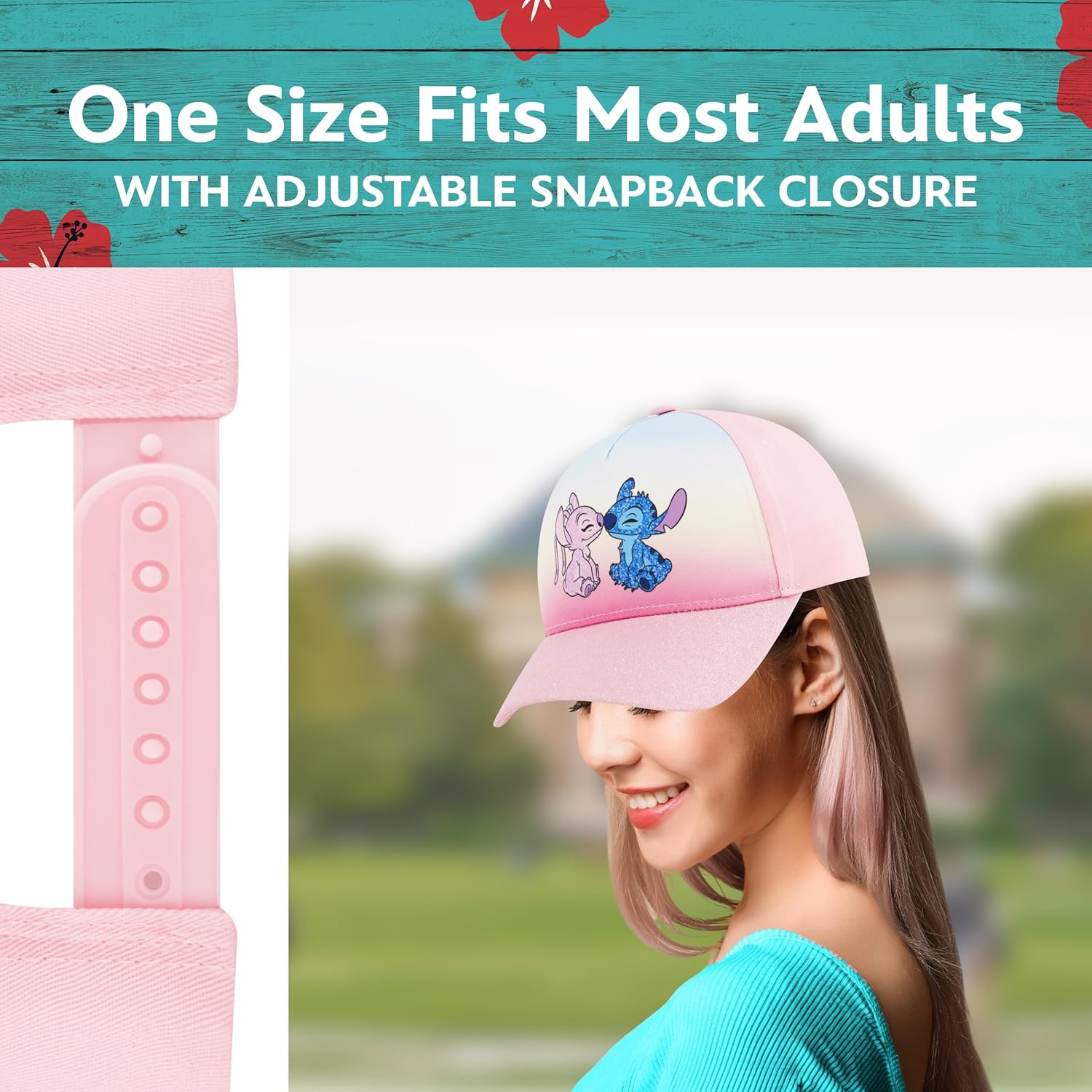 Disney Stitch Dad Hat, Adult Cotton Baseball Cap with Curved Brim - Image 4