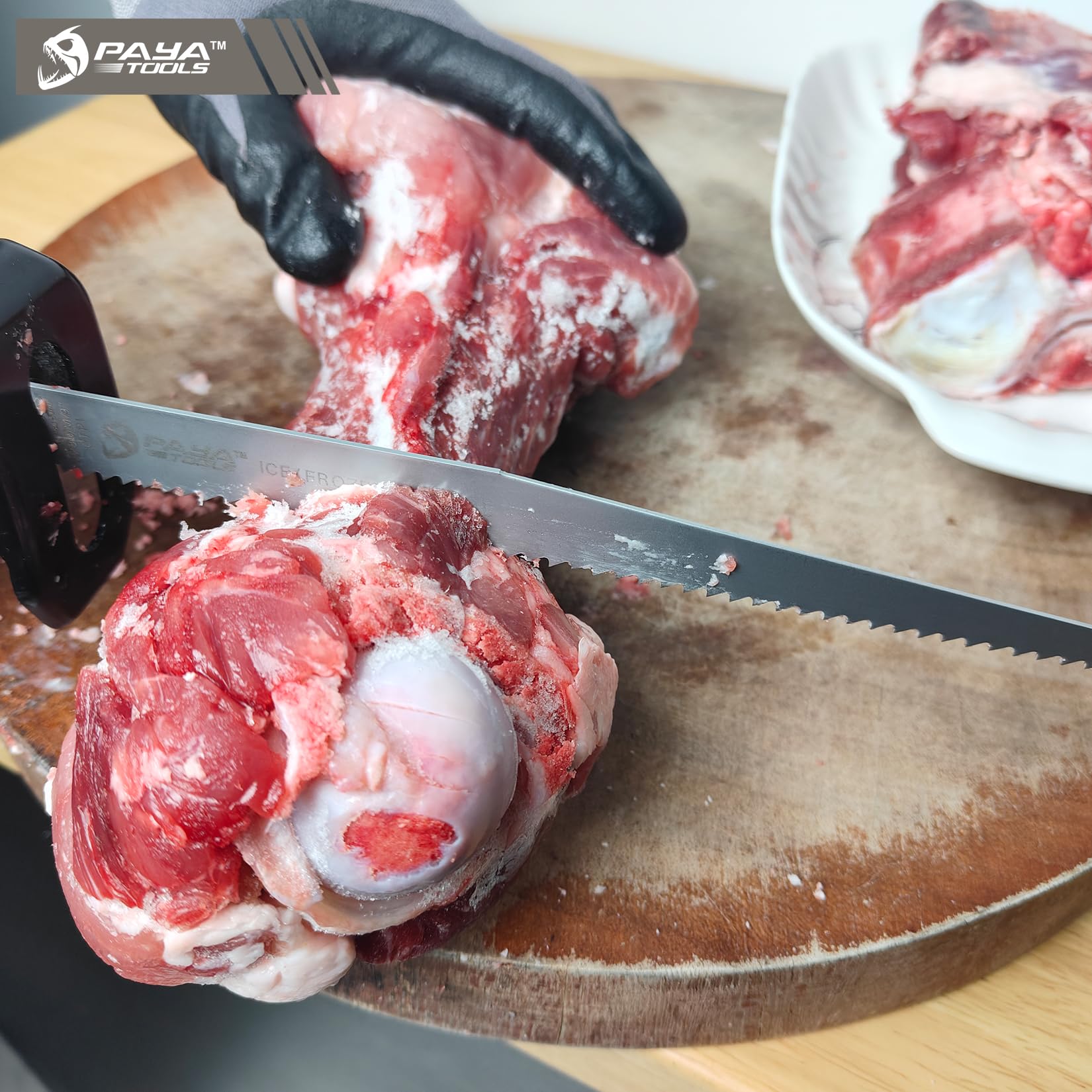 PAYA PYR09S - Hojas de sierra de sable (6 unidades, 230 mm, corte electrónico, accesorios de acero inoxidable, para cortar carne congelada, huesos, alimentos
