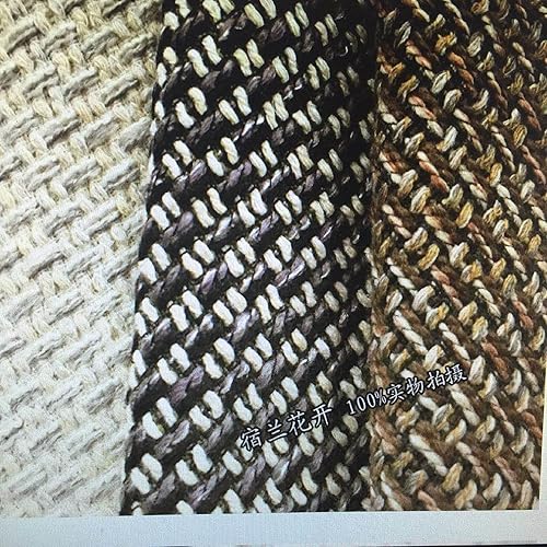 Miniatura 5 de OctoRose Tela gruesa y duradera para tapicería de lino verde azulado/camello/negro de 59 pulgadas de ancho con un respaldo de poliéster telas