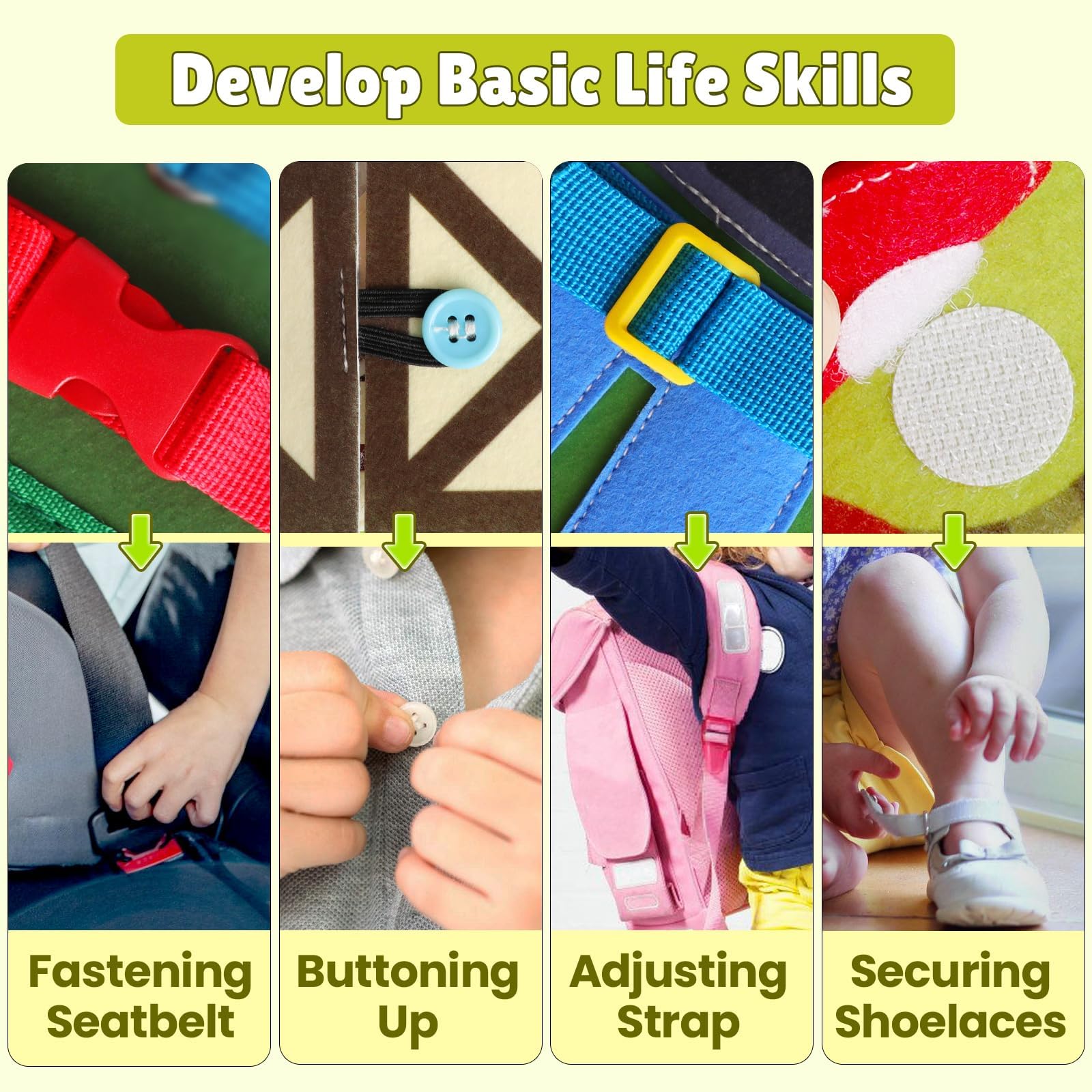 Quanquer Busy Book per Bambini Piccoli Farm Busy Board Giocattolo Montessori per Bambini di 1 2 3 4Anni Attività di Apprendimento Prescolare Giocattoli da Viaggio per Bambini Piccoli（Versione Inglese）