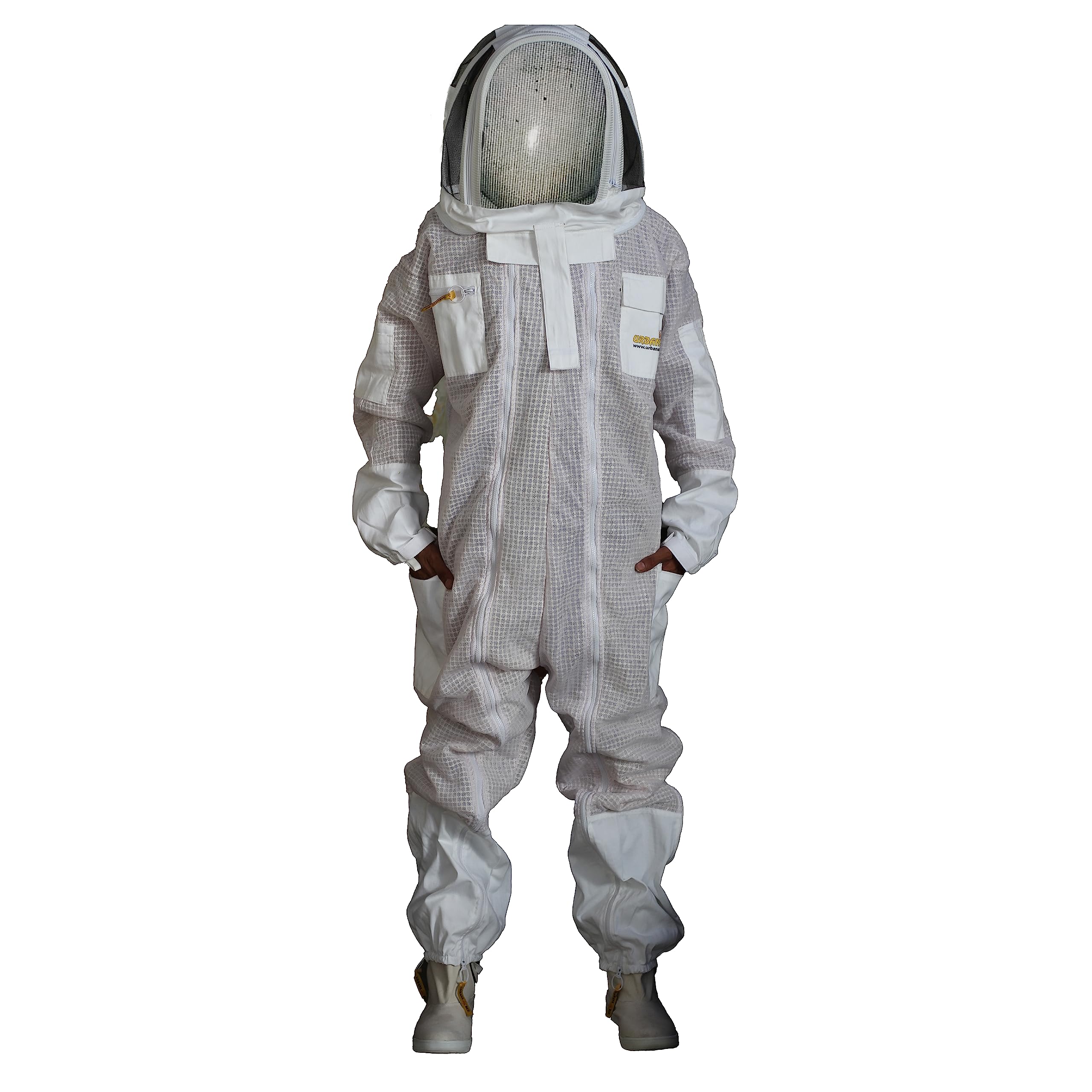 Combinaison D'apiculture Professionnelle URBANSBEE - Protection Triple Couche, Voile Amovible, Taille Ajustable