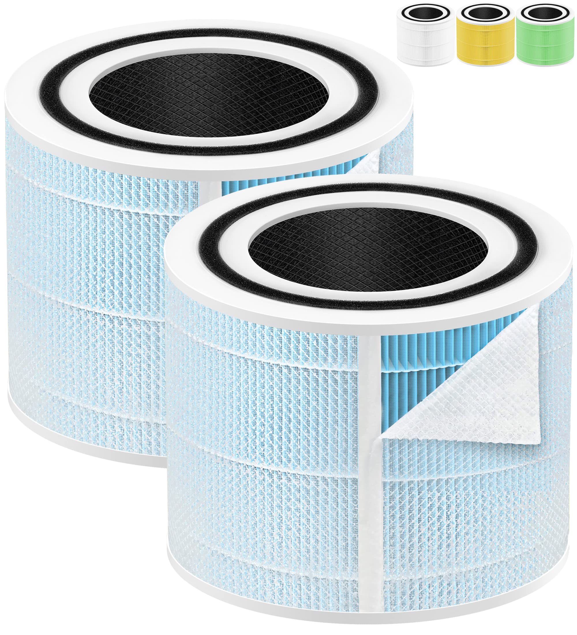 Core 300-RF compatible con purificador de aire LEVOIT Core 300, filtro de repuesto # Core 300-RF-WS, compatible con Core300 P350, filtro absorbente de partículas de humo HEPA verdadero de 4