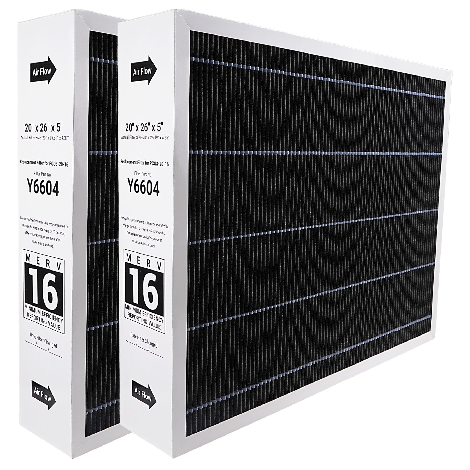 Y6604 20x26x5 MERV 16 Furnace Replacement Filter Compatible with
