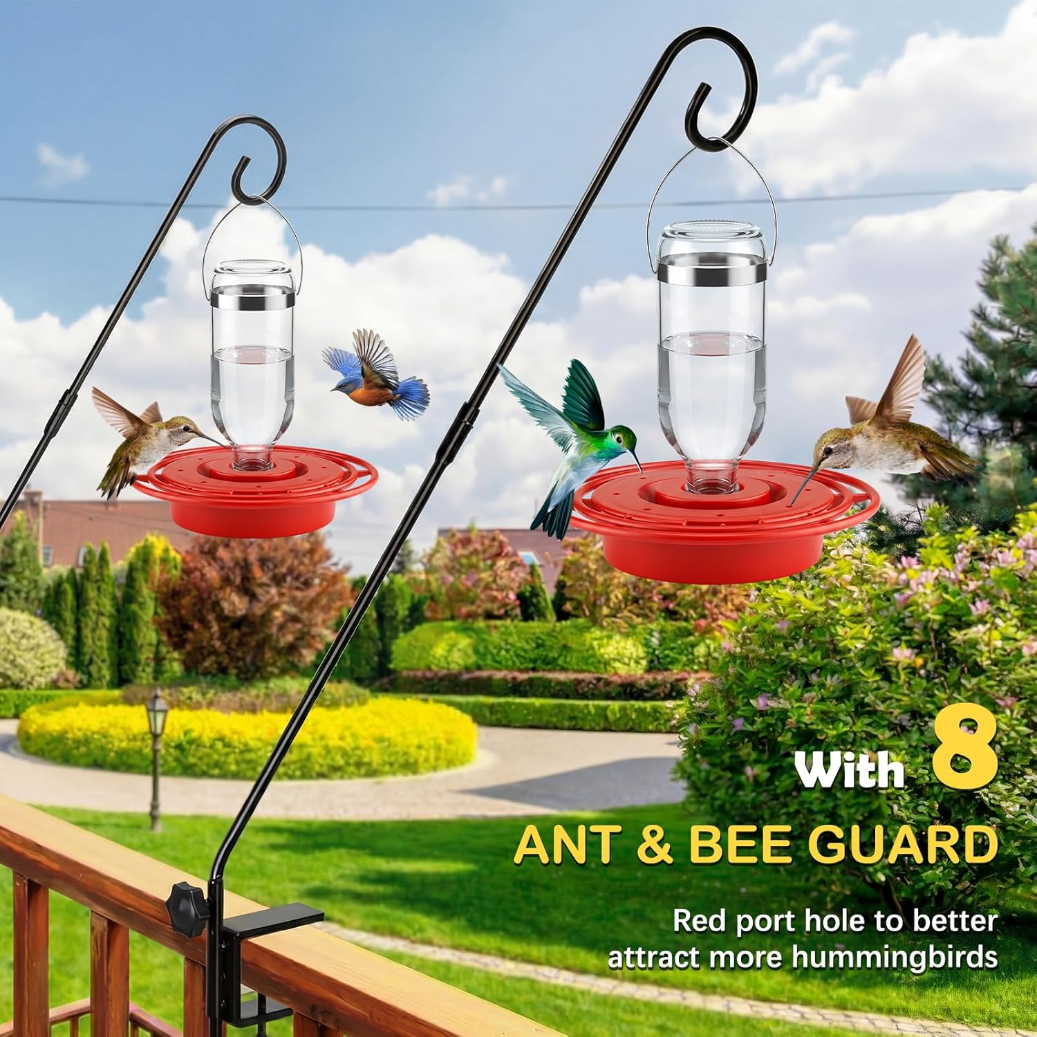 LemonRoad 2 Sets Hummingbird Feeder Replacement Bottom Set Red Plastic Base Outdoors Feeder Bottom Compatible with Hummingbird Feeders(No Bottles)