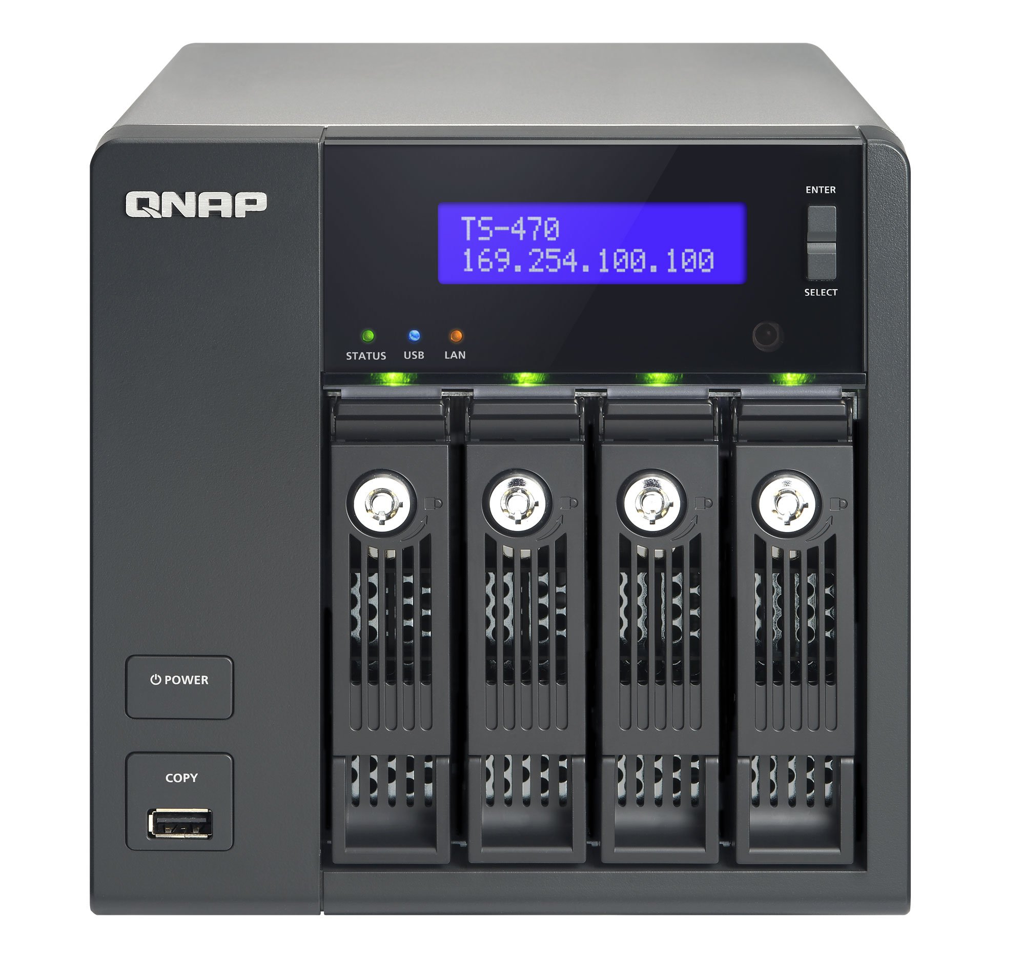 Qnap TS-470PRO Serveur de stockage NAS 4 baies Noir boîtier vide