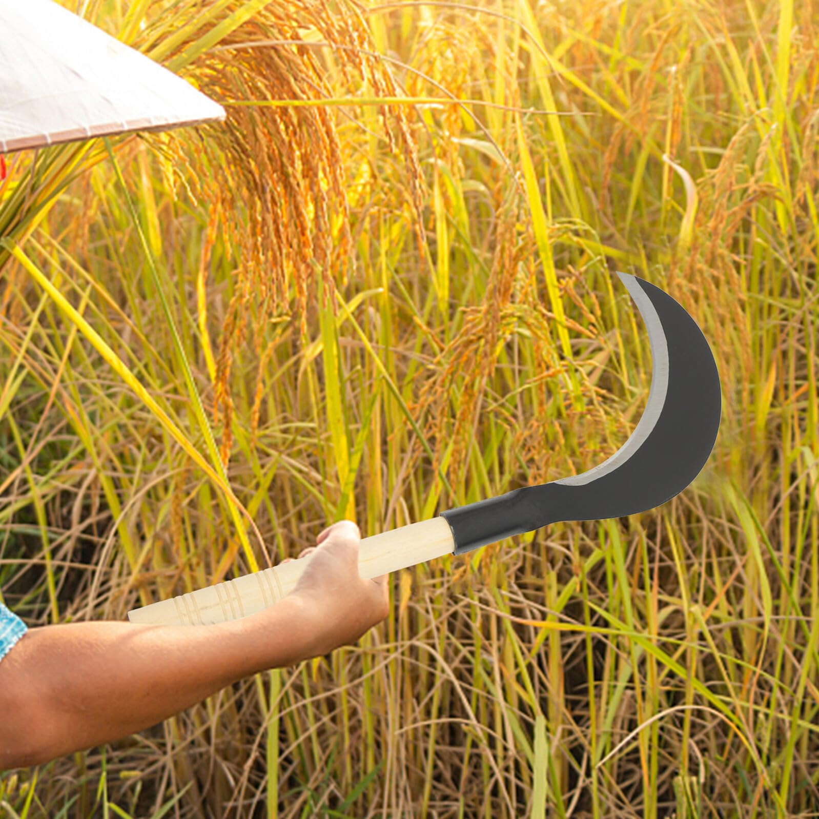 UPKOCH Handliche Gartensense mit Langem Stiel Manganstahlklinge Scharf und Langlebig Ergonomischer Griff zum Unkrautjäten und Pflegen von Grasflächen im Garten