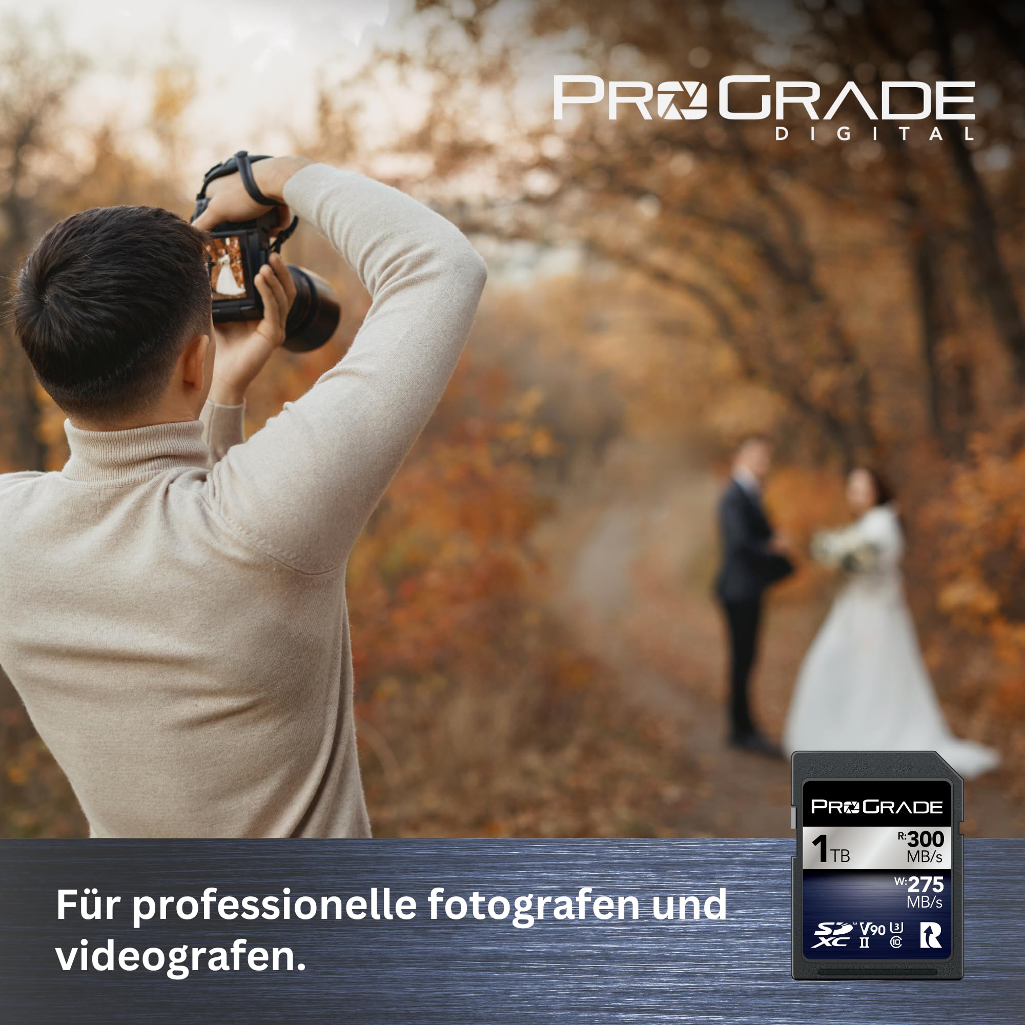SD UHS-II 1TB Karte V90 – Bis zu 250 MB/s Schreibgeschwindigkeit und 300 MB/s Lesegeschwindigkeit | Für professionelle Filmemacher, Fotografen und Content-Kuratoren – von Prograde Digital