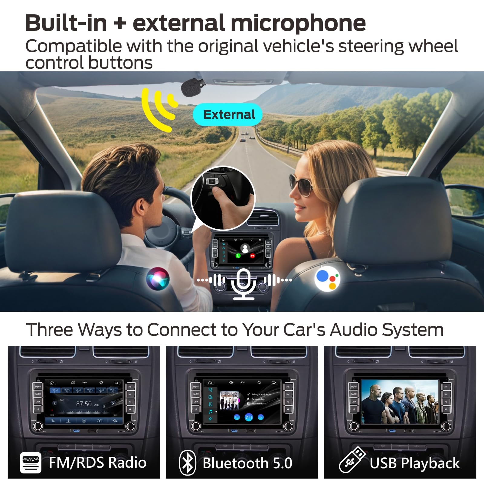 [Avvio Veloce]Autoradio Linux per VW Golf 5 Golf 6/Polo,radio VW con CarPlay & Android Auto Wireless Integrati,Schermo 7" per VW Compatibile Comandi originali del volante,AM/FM/RDS,Bluetooth,DSP,45Wx4
