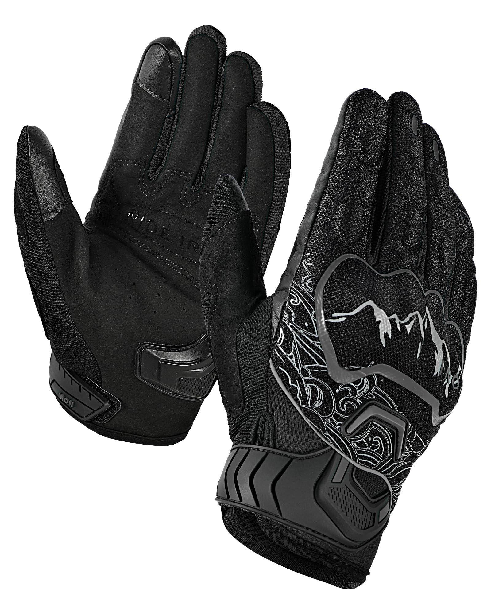 BORLENI Motorradhandschuhe Herren Sommer Motorrad Handschuhe atmungsaktive Vollfinger-Motorradhandschuhe Touchscreen Knöchelhandschuhe (Schwarz72, M)