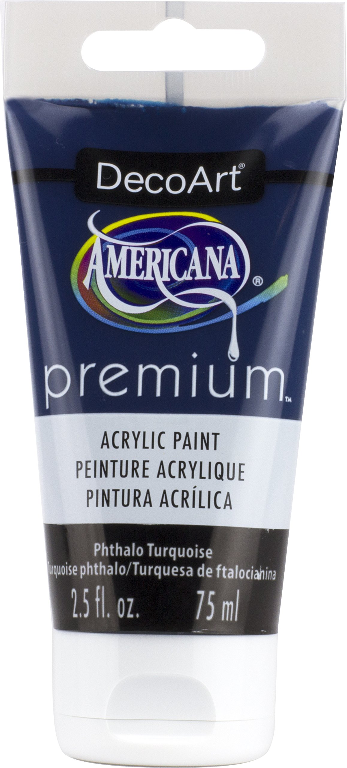 DecoArt Phthalo Turquoise Americana Premium Acrylic Paint Tube 2.5oz