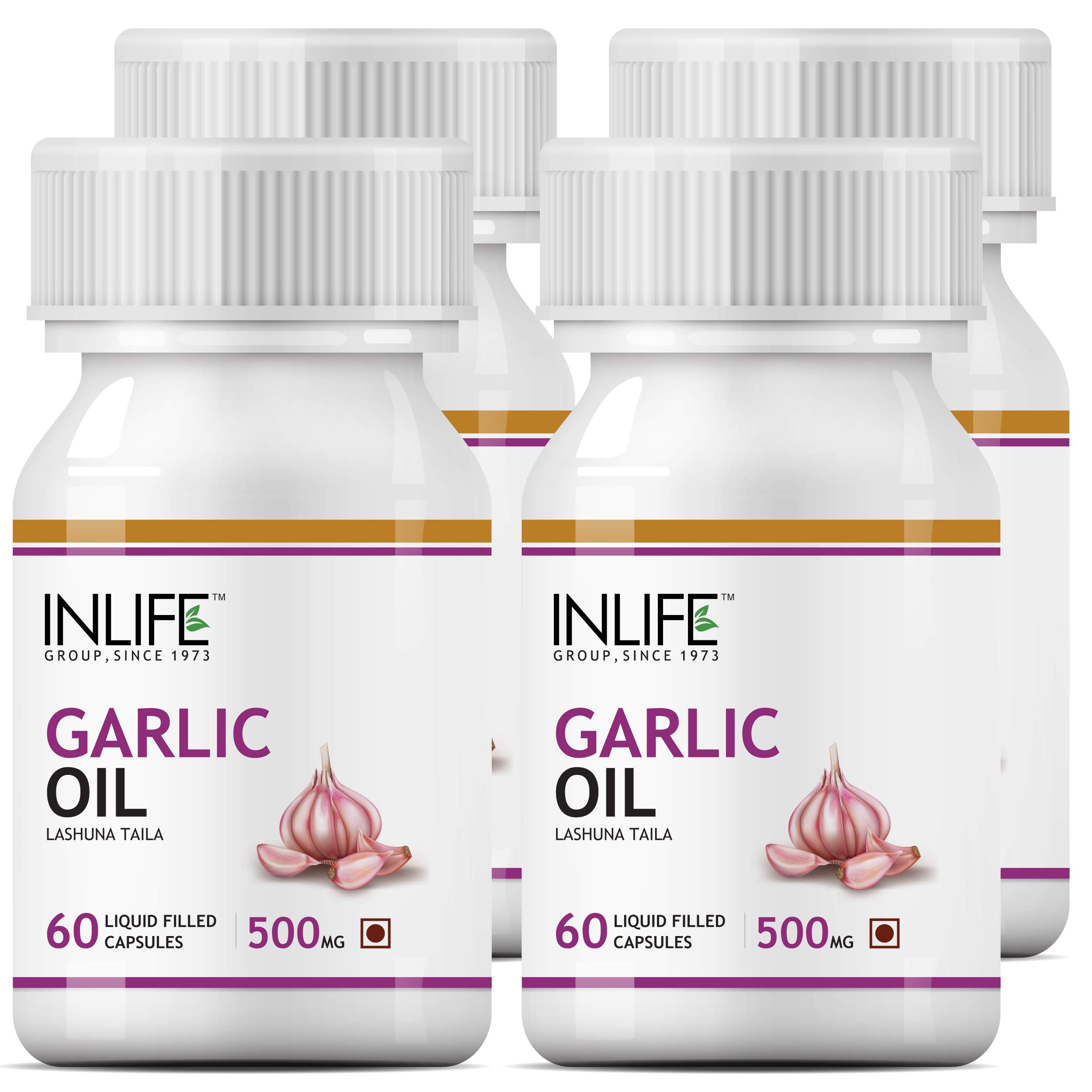 INLIFE Natural Garlic Oil Capsules for Heart Health and Immune Support for Men and Women - 60 Liquid Filled Capsules (Pack of 4) (B07NZ7Q6QJ) Amazon Price History, Amazon Price Tracker