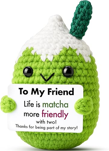 Miniatura 17 de Affirmations Crochet Matcha Buddy - Regalo de cumpleaños positivo para mujeres, amigas, mejores amigas, compañeras de trabajo, jefa, regalo