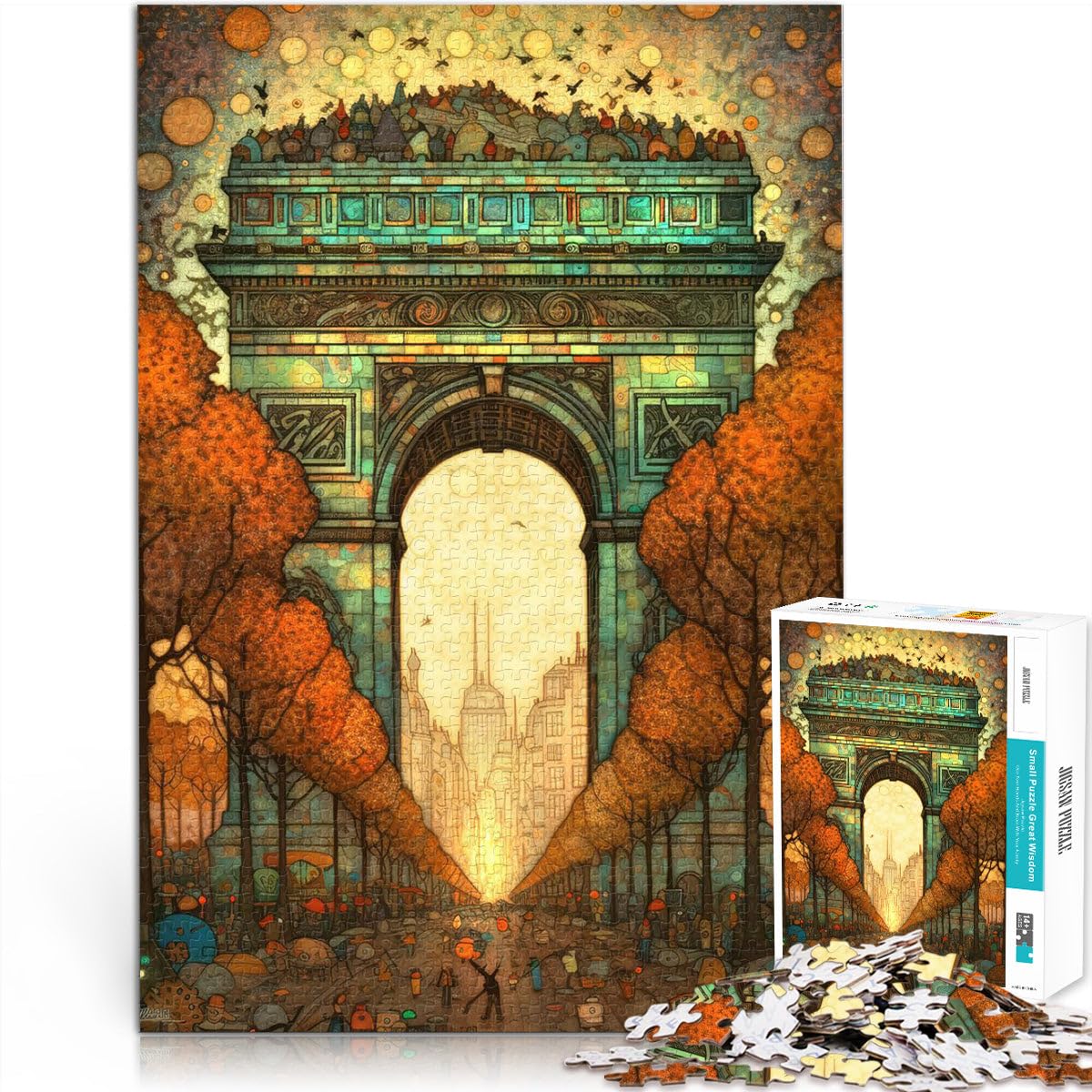 1000 Piece Jigsaw Puzzles for Adults Arc de Triomphe abstract Denkspiel mit vollständig ineinander greifenden, zufällig geformten Teilen38x26cm — image 1