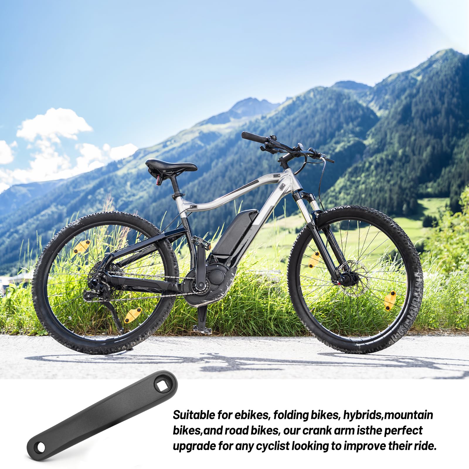 Fahrrad Kurbelarm, Tretkurbel Fahrrad Kurbel, Universal Linker Kurbelarm 170MM in Vierkantbohrung, Aluminiumlegierung Fahrradkurbel für City Bike, Faltrad, MTB, E-Bike, Rennrad