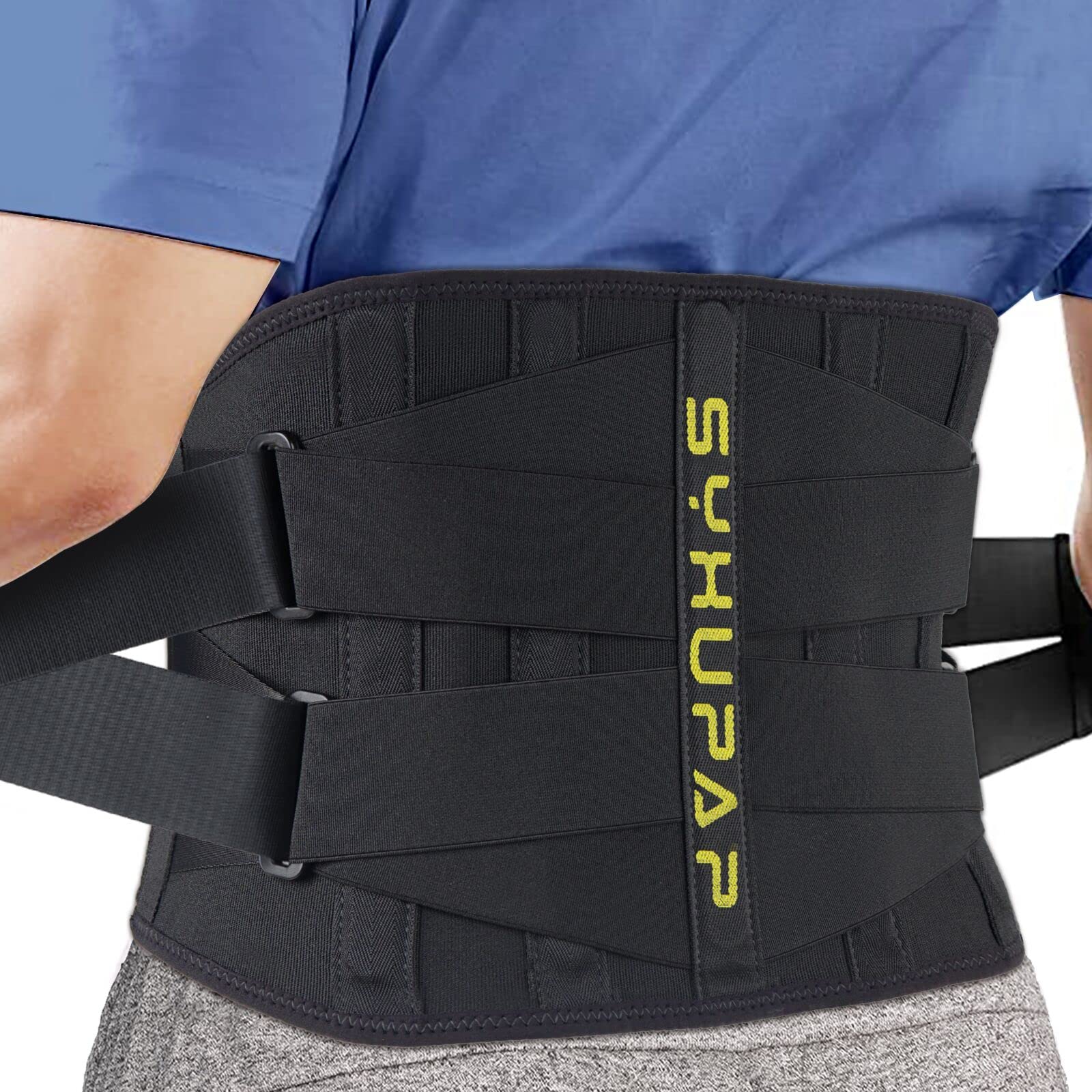 SYXUPAP Back Support Entire Back Brace,Lumbar Support Belt for Women & Men,Breathable Material Lower Back Lumbosacral Back Pain Relief Warmer Stretcher Sleek Ergonomic Design (Medium)