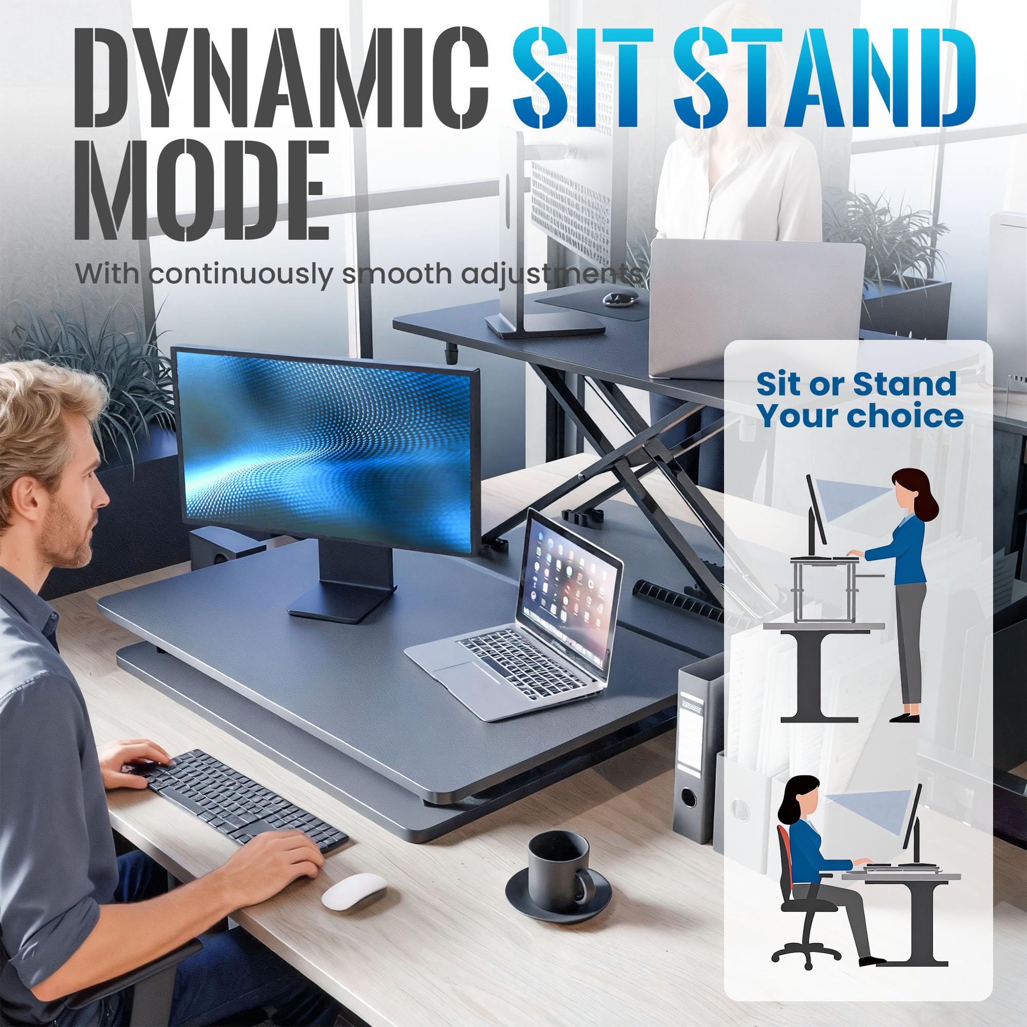 Standing Desk Converter 25 16 15 75 Height Adjustable Laptop Stand for Desk Sit Stand Monitor Stand No — view 4