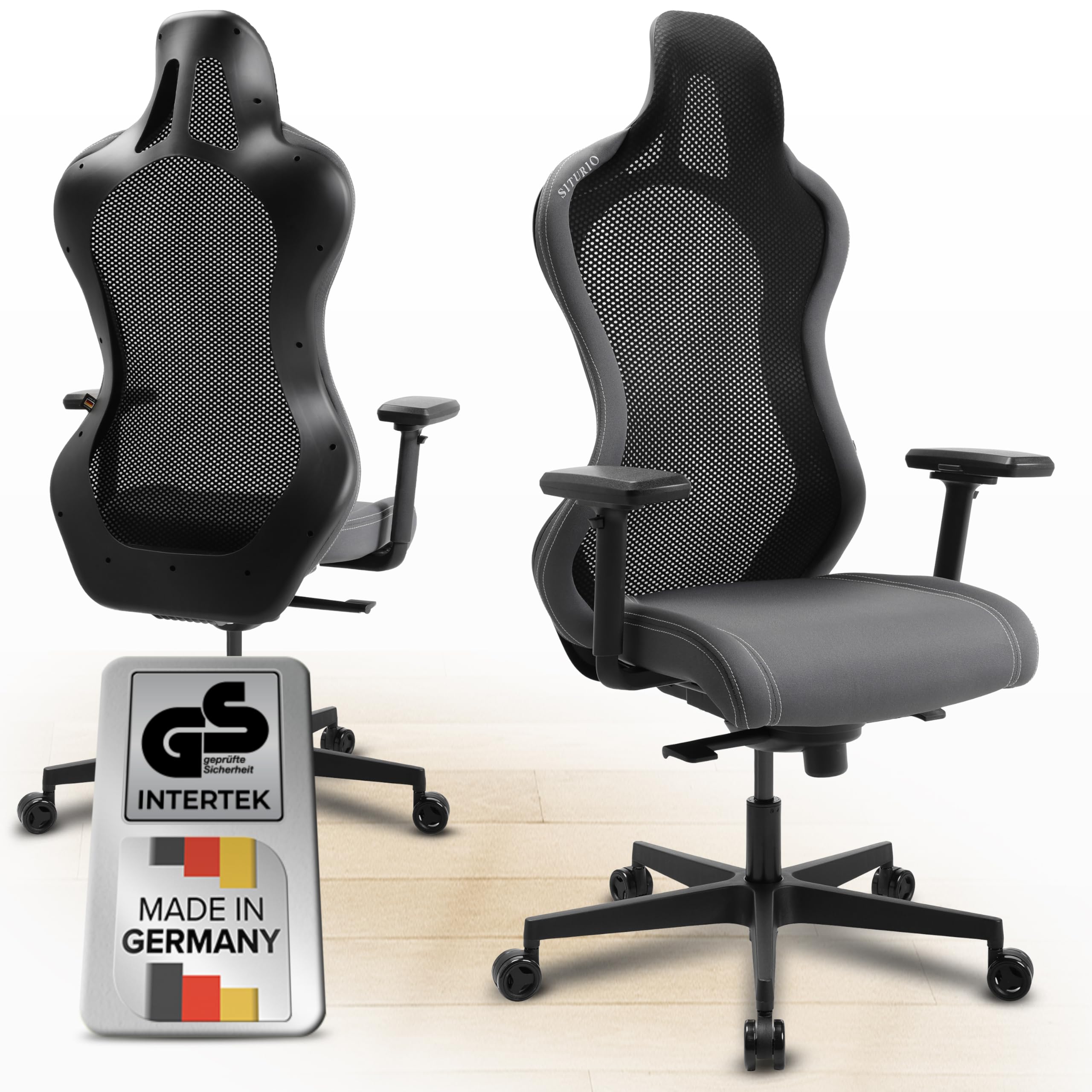 Gamingstuhl ergonomisch [patentiertes 3D-Sitzgelenk] Gaming Stuhl 100% individuell einstellbar | Gaming Sessel | Gamer Stuhl Computerstuhl Gaming Chair | PC Stuhl Drehstuhl 150kg Desk Chair