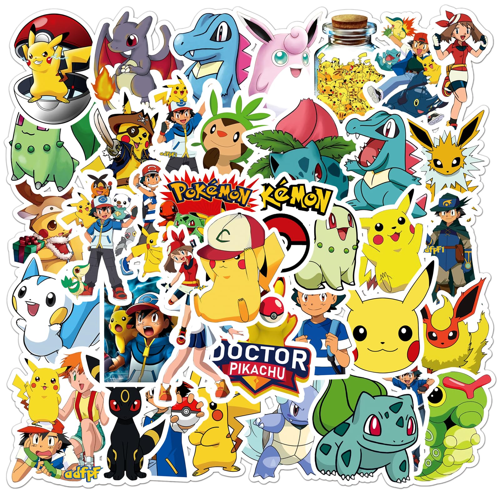 50PCS Cartoon Monster Stickers Waterproof & Durable Cute Decals for Perfect for Laptops, Phones, Skateboards, Luggage,Assorted Funny for Gifts, Party Favors.